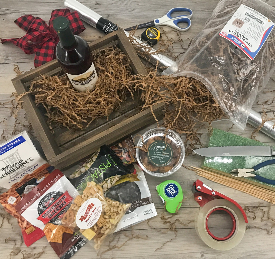 How to make things stand up in a gift basket