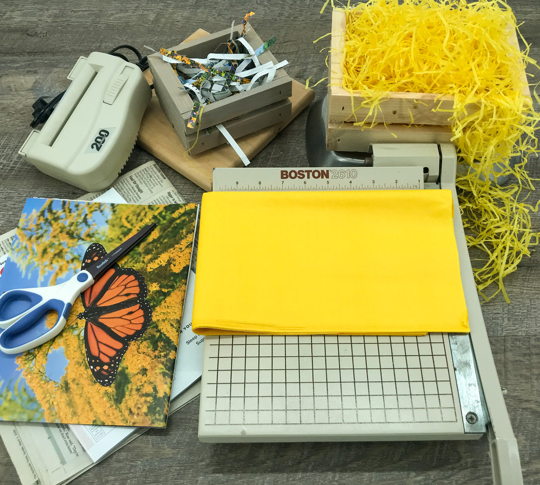 Make your own shredded paper for gift baskets