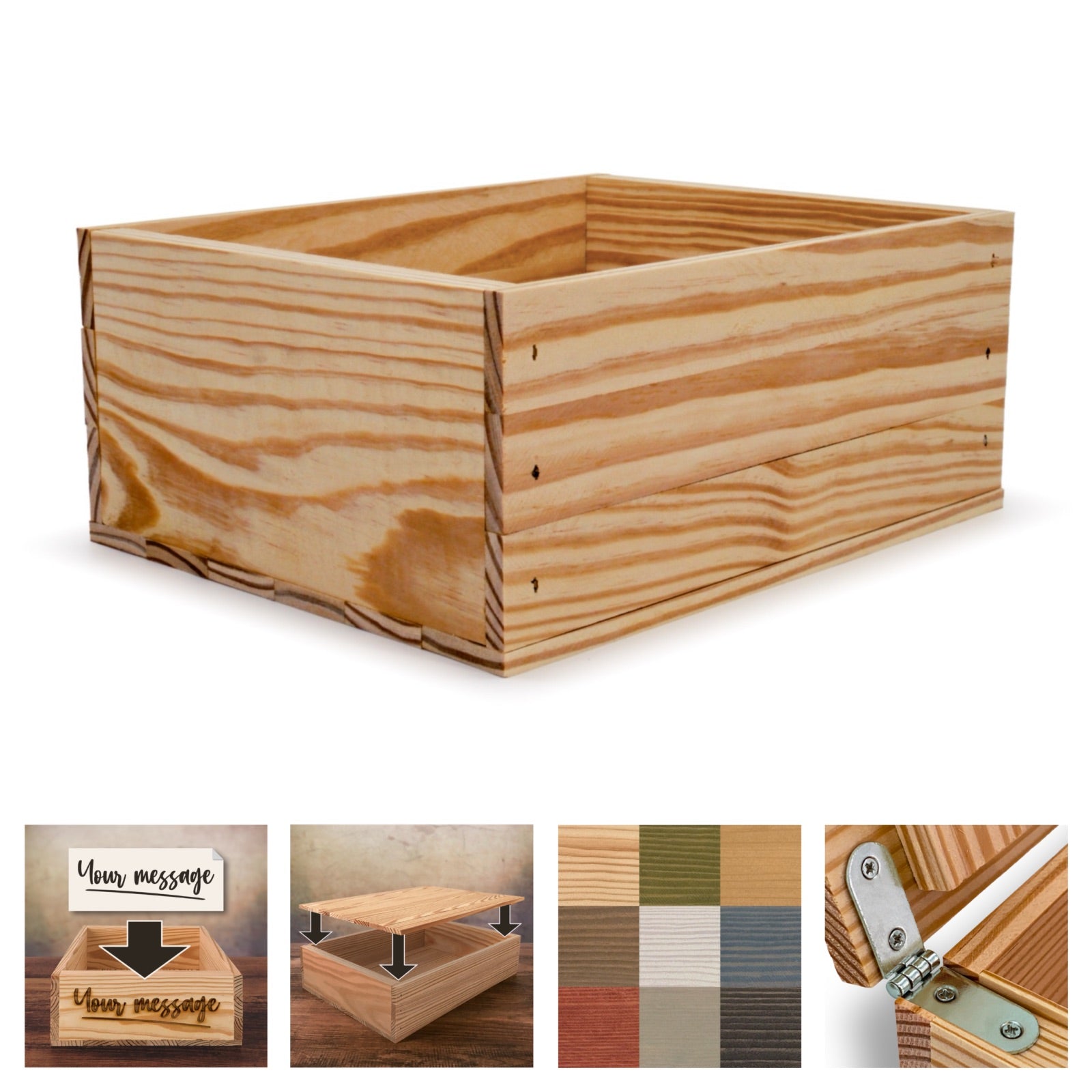 まとめ売り　 木枠5本組 Small_wooden_crate_12x9.75x5.