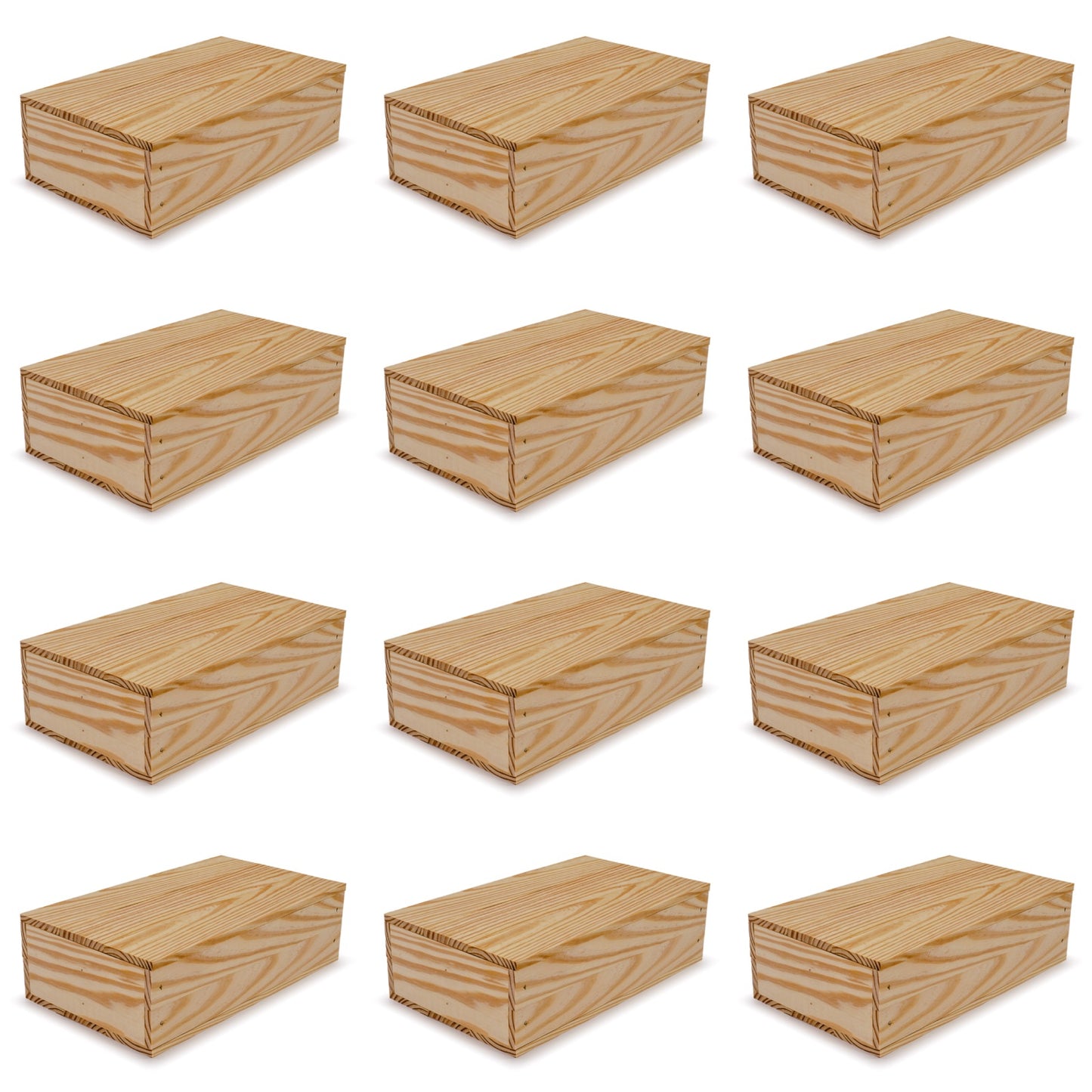 12-2 Bottle wine crates with lid 13x7.5x3.5