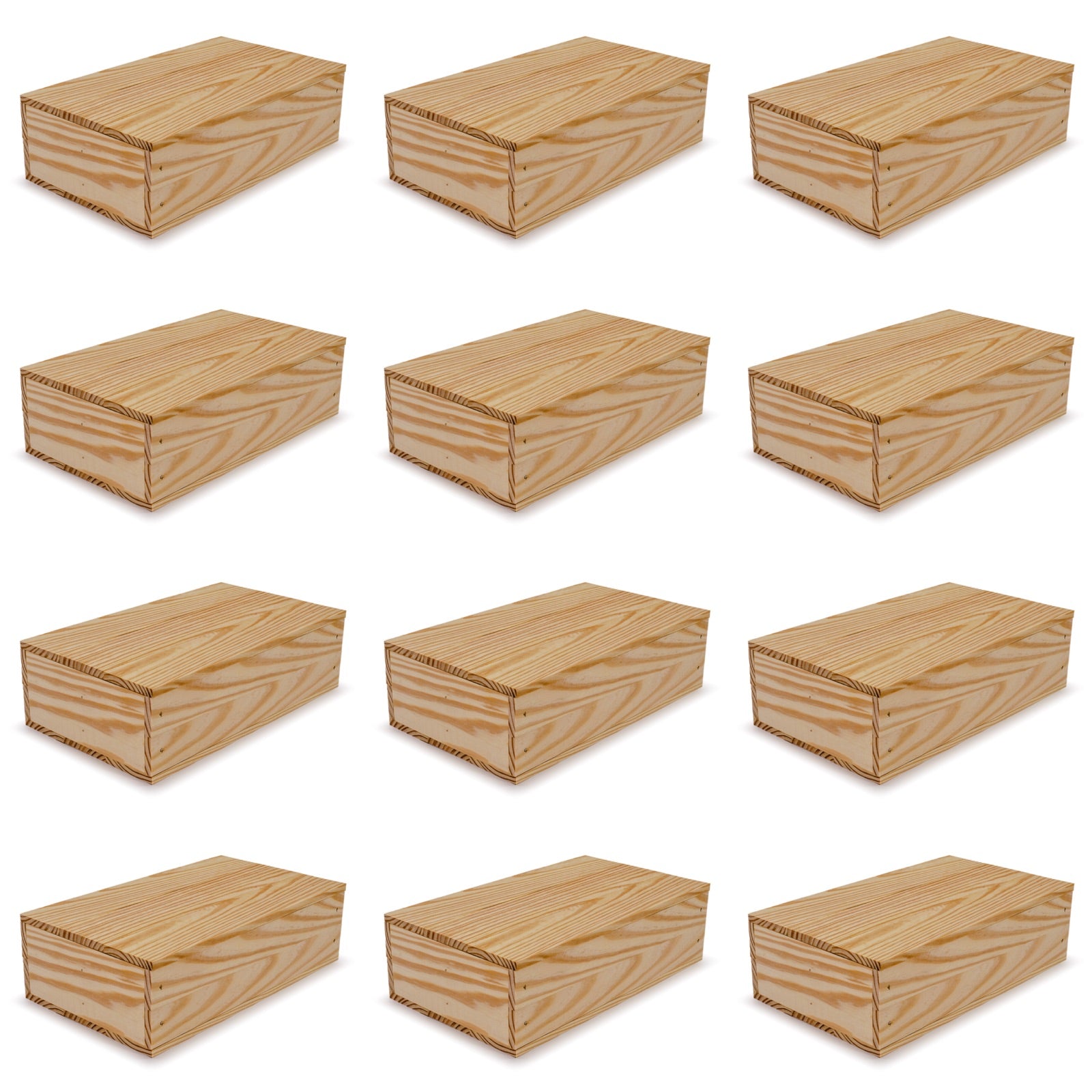 12-2 Bottle wine crates with lid 13x7.5x3.5