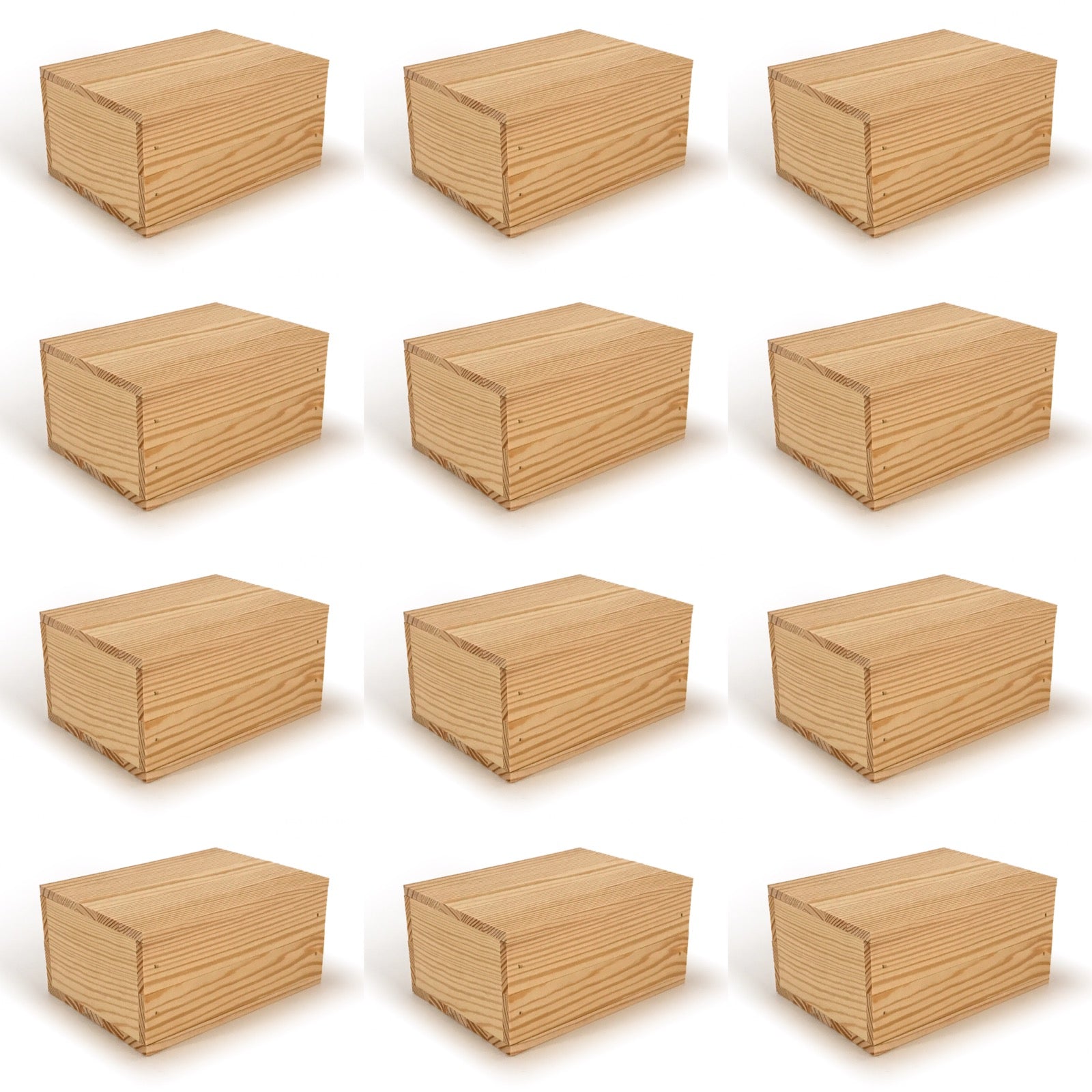 12 Small wooden crate boxes with lid 7x5.5.3.5