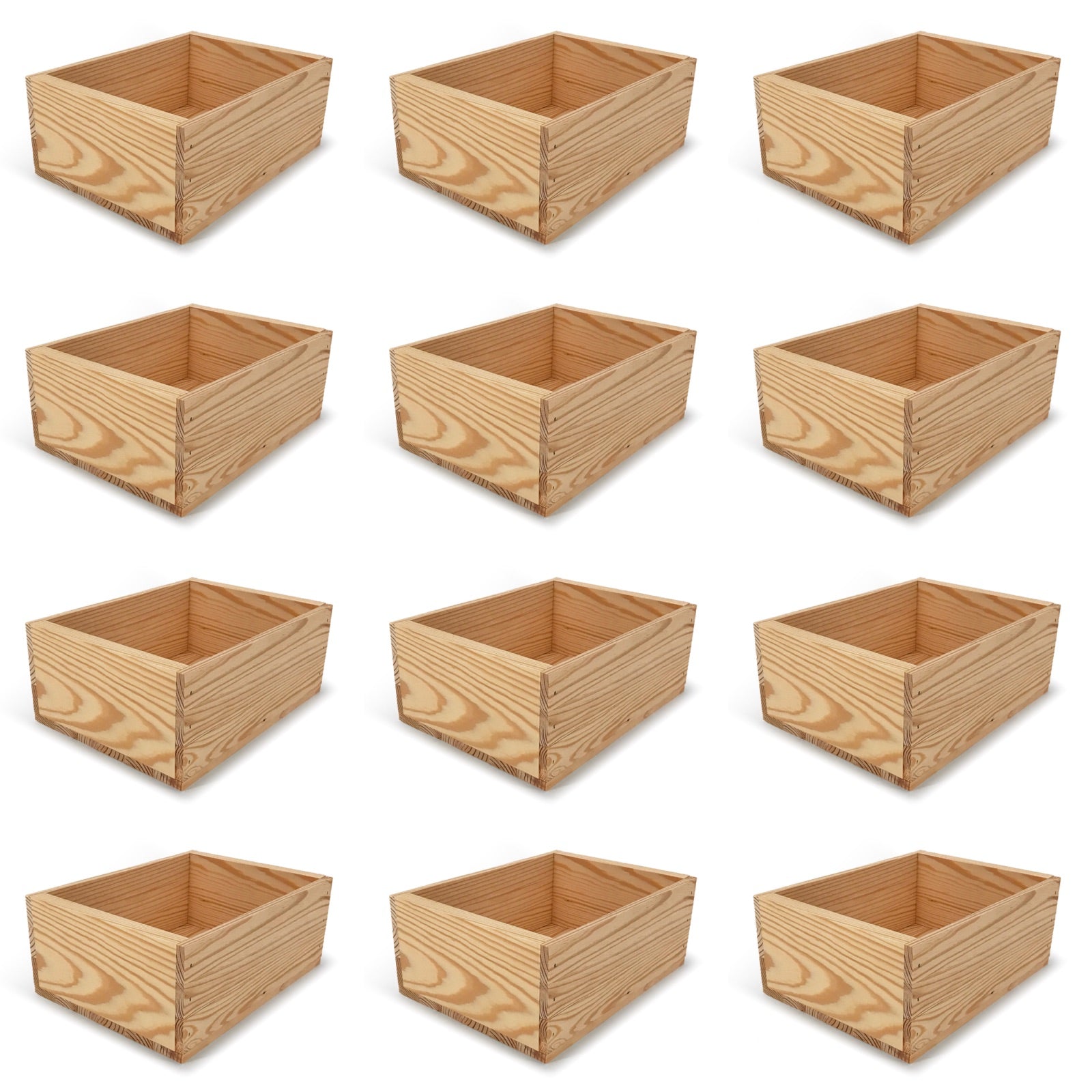 12 Small wooden crates 10x8x4.25