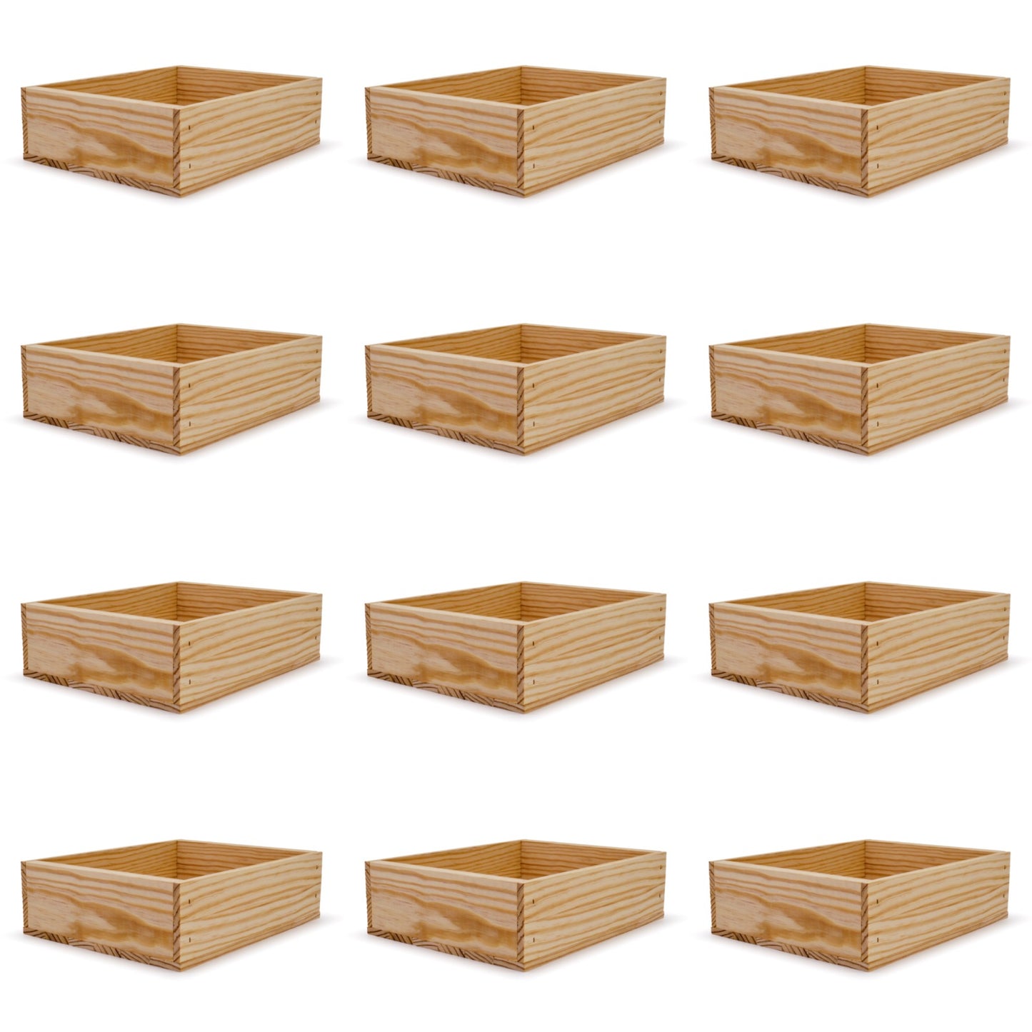 12 Small wooden crates 12x9.75x3.5