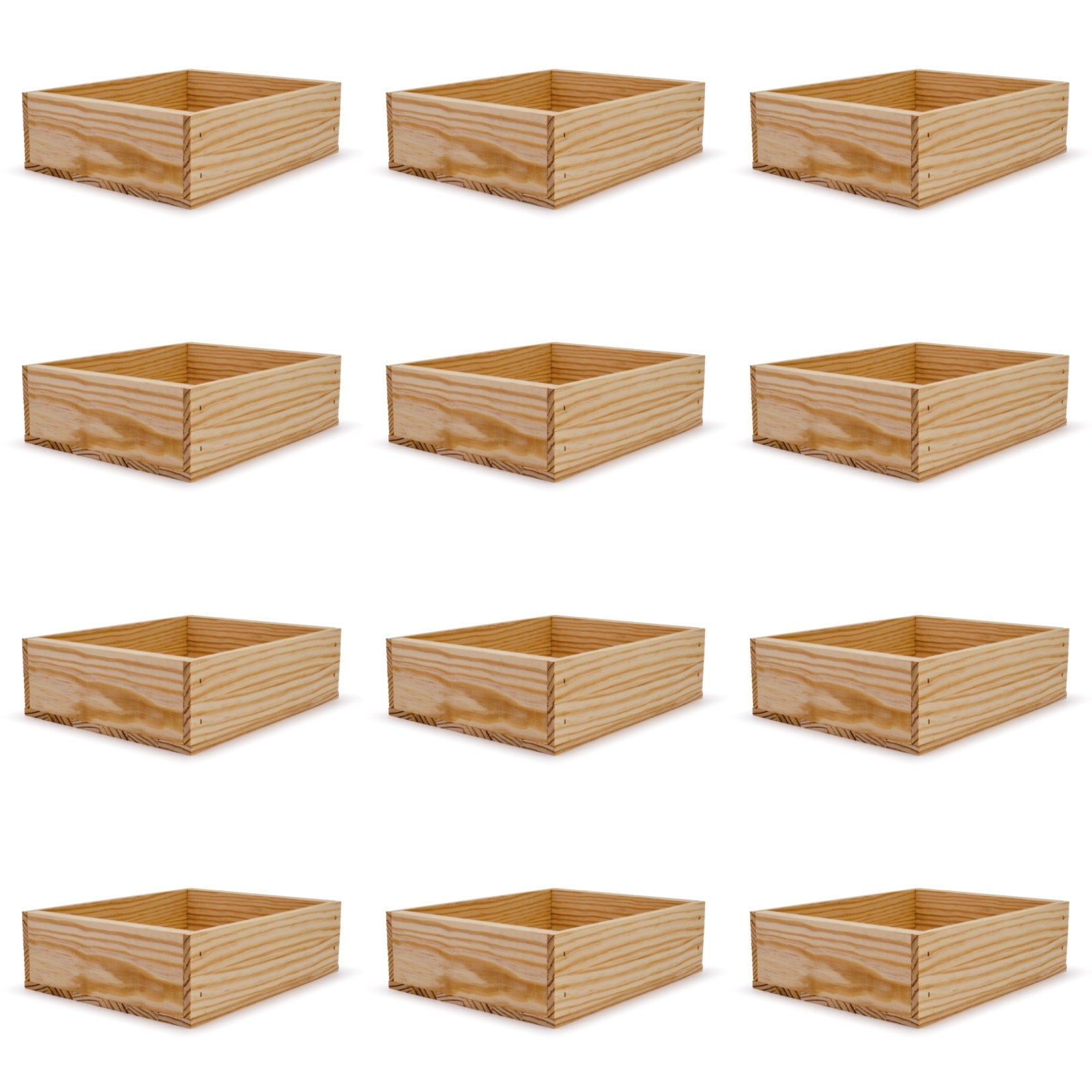 12 Small wooden crates 12x9.75x3.5