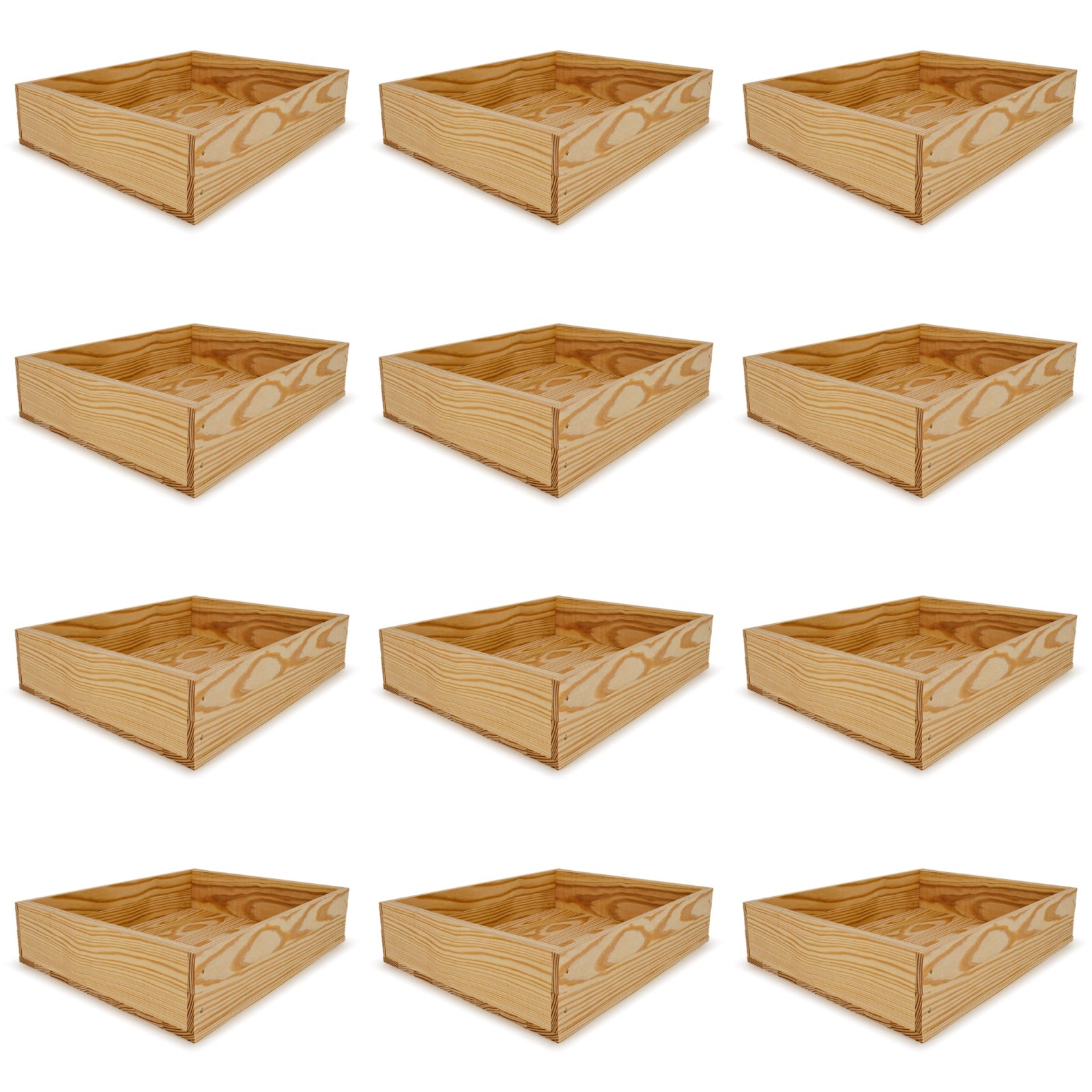 12 Small wooden crates 16x13.25x3.5