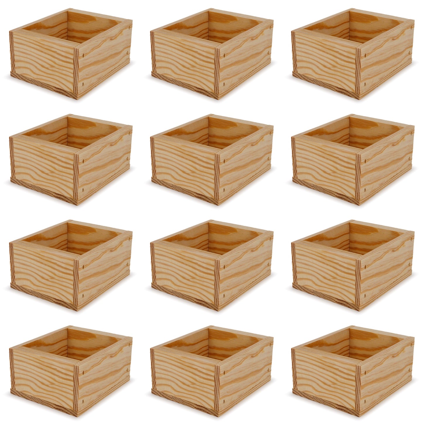12 Small wooden crates 5x4.5x2.75