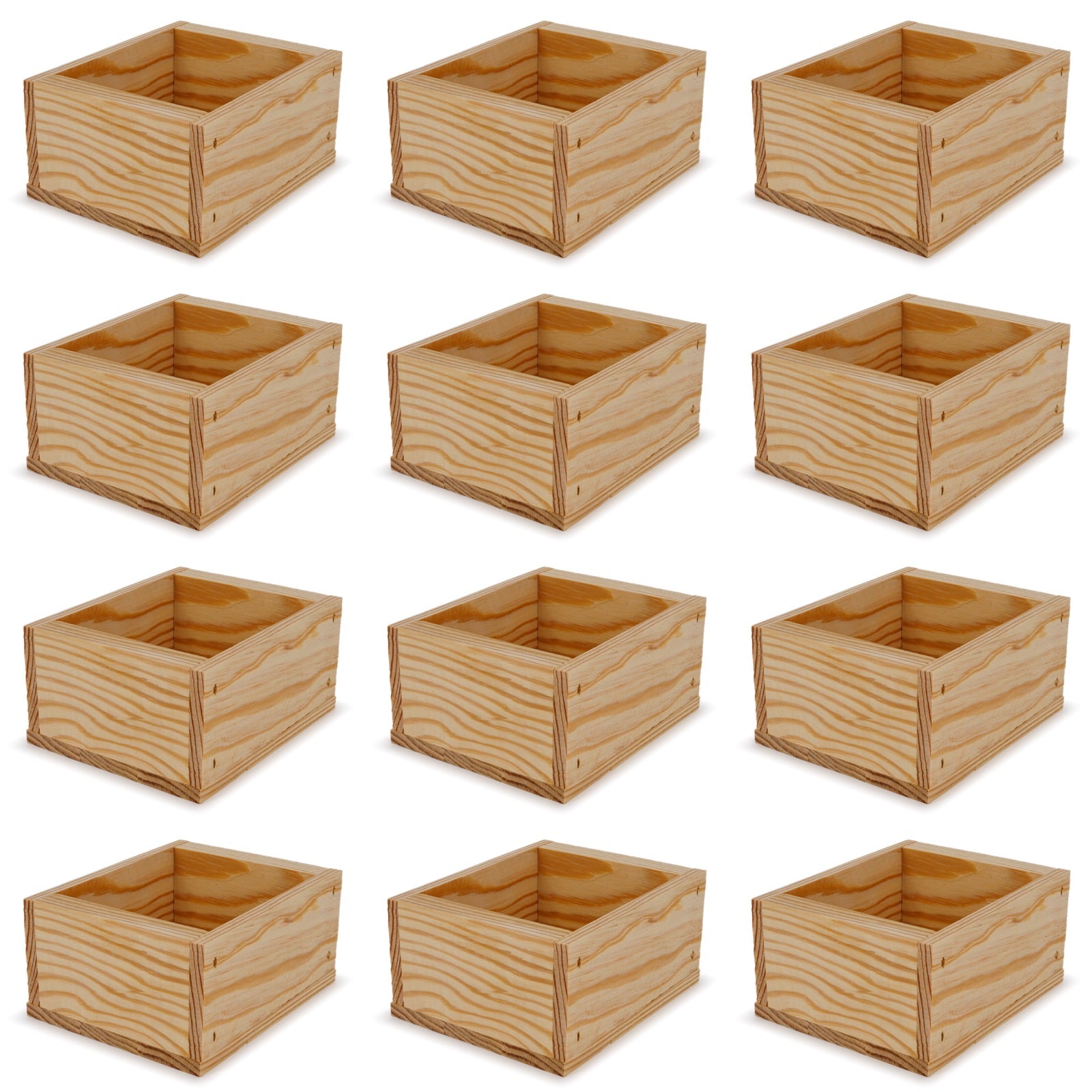 12 Small wooden crates 5x4.5x2.75