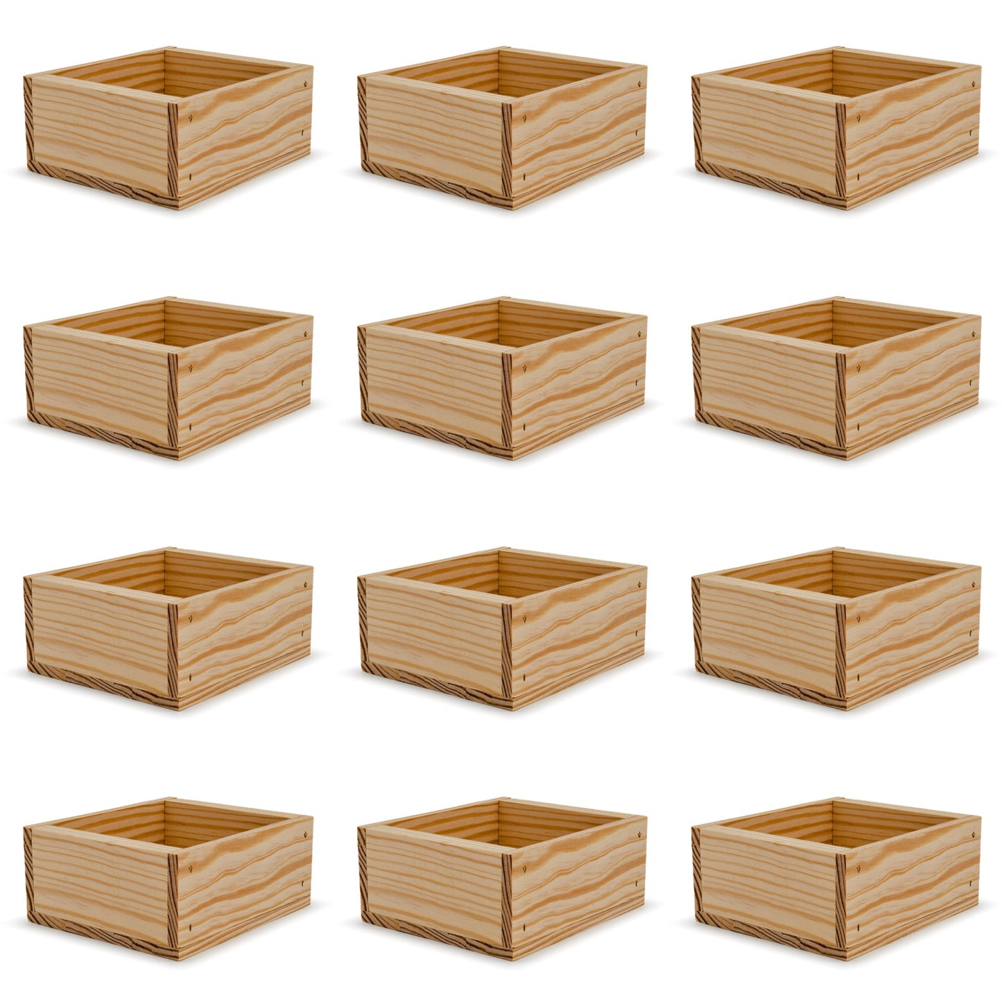 12 Small wooden crates 6x5.5x2.75