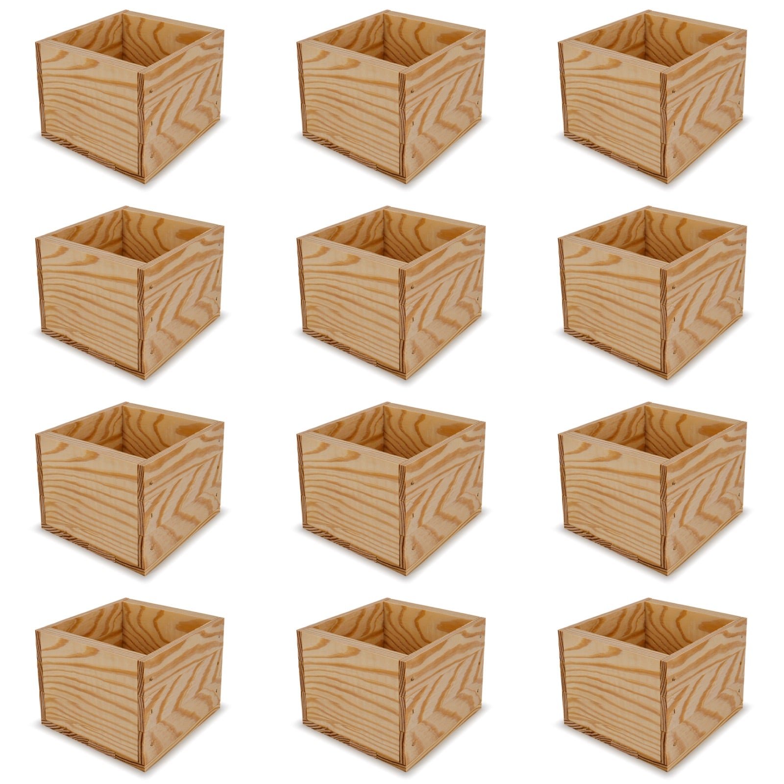 12 Small wooden crates 6x6.25x5.25