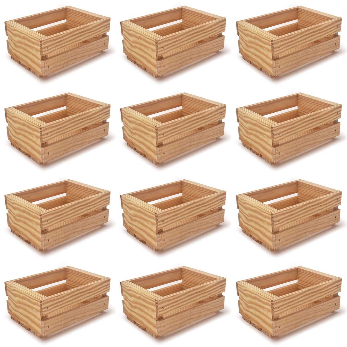12 Small wooden crates 7.125x5.5x3.5
