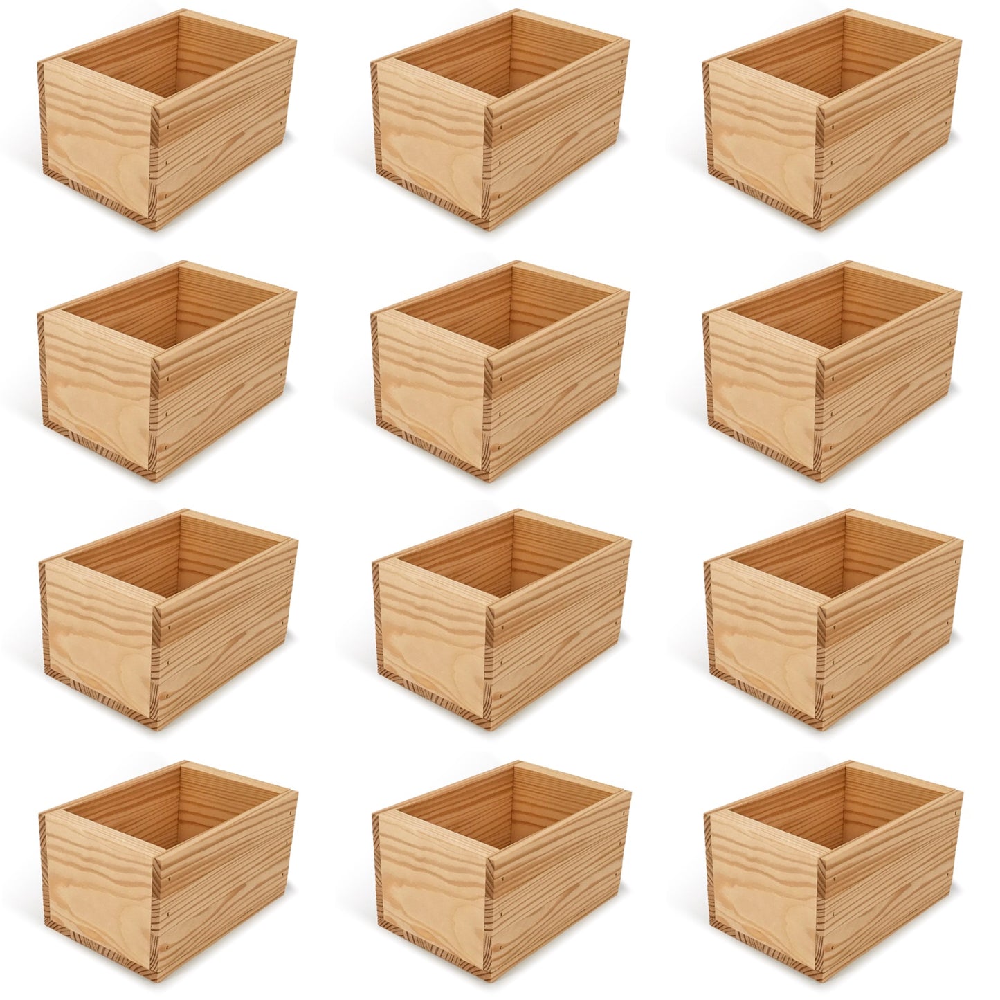 12 Small wooden crates 7x5x4.25