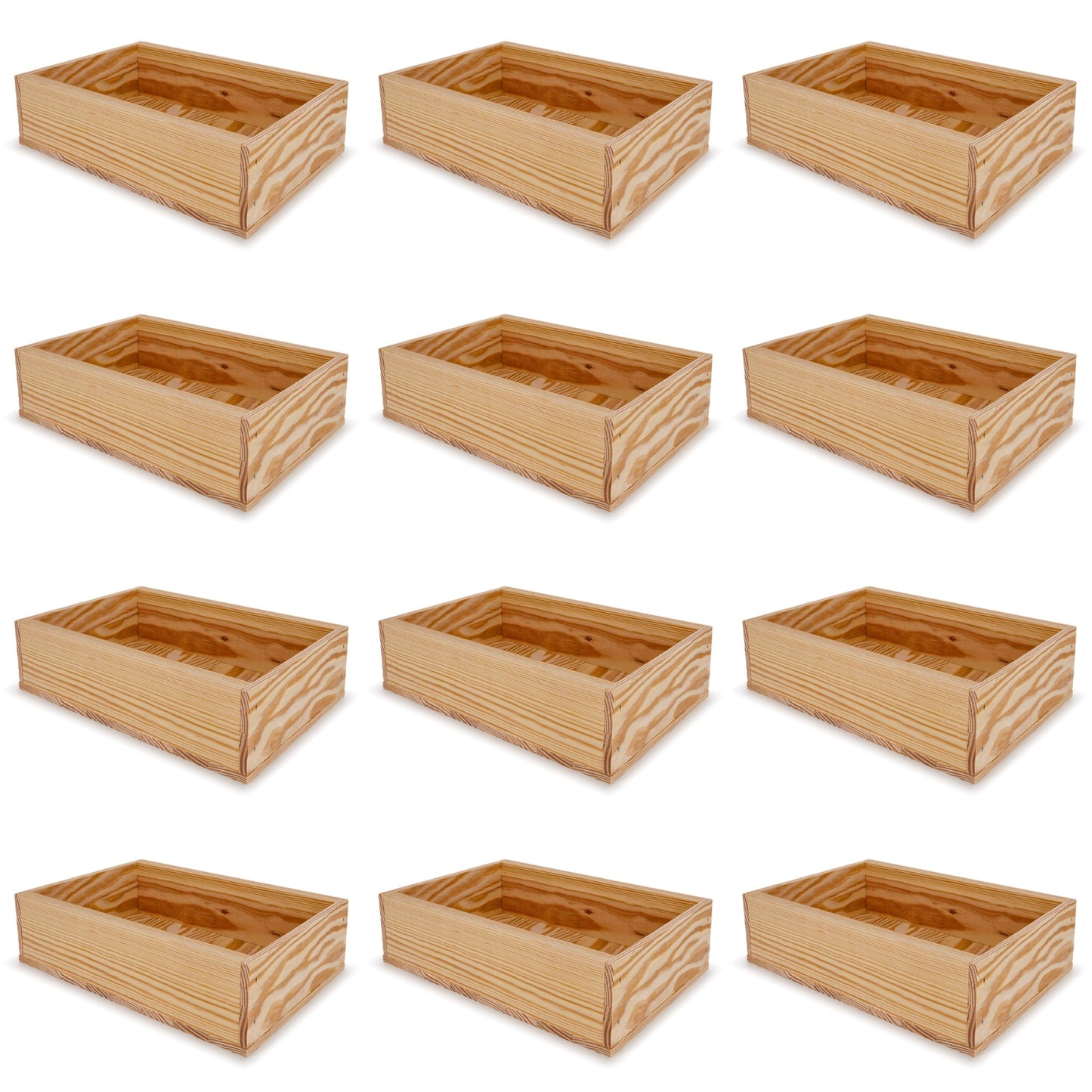 12 Small wooden crates 8x13.25x3.5
