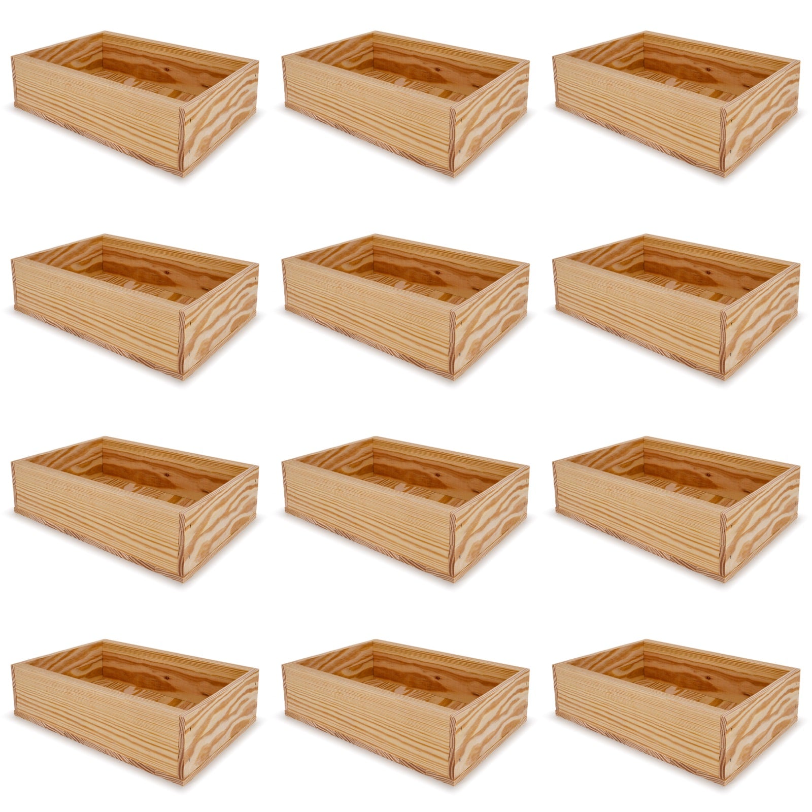 12 Small wooden crates 8x13.25x3.5