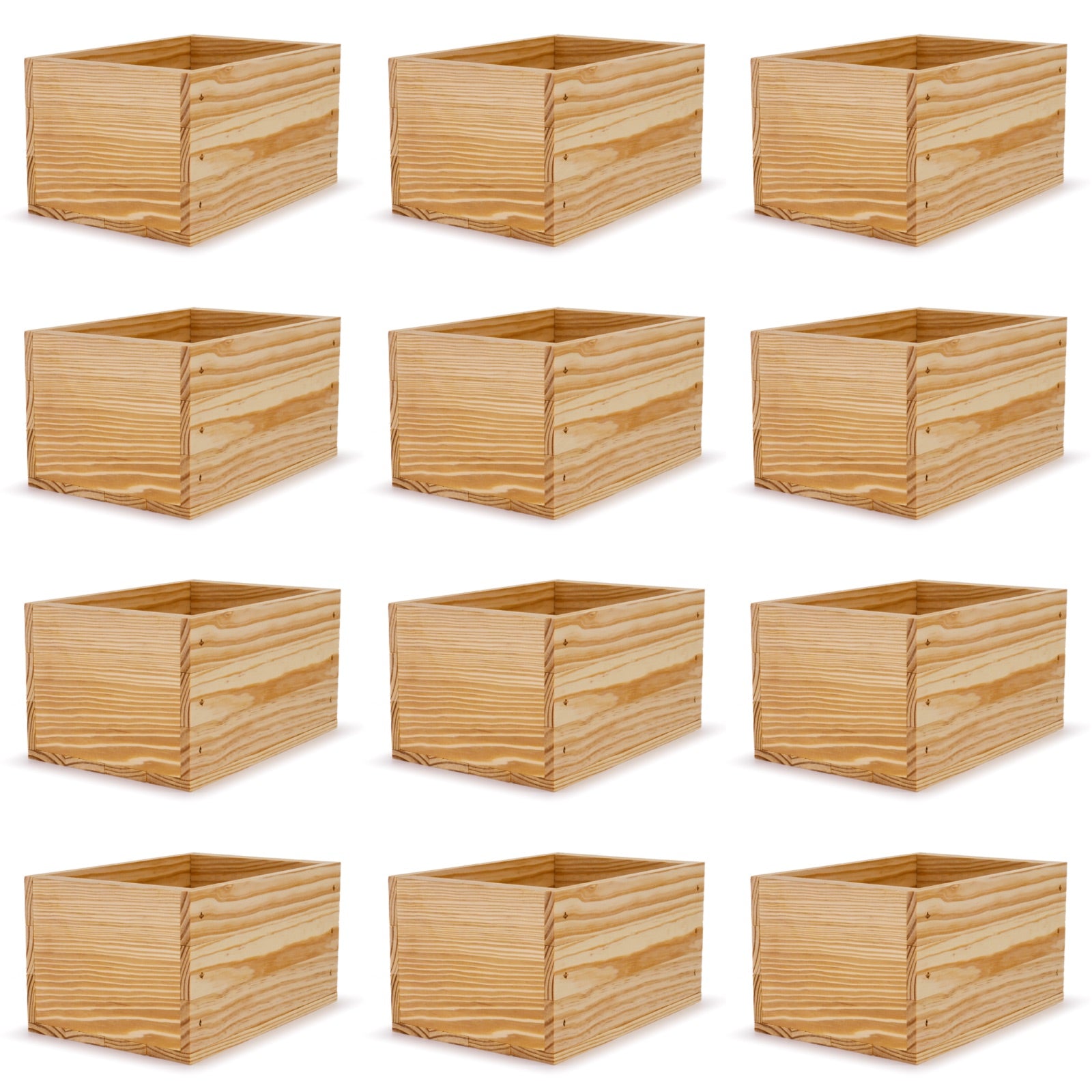 12 Small wooden crates 9x6.25x5.25