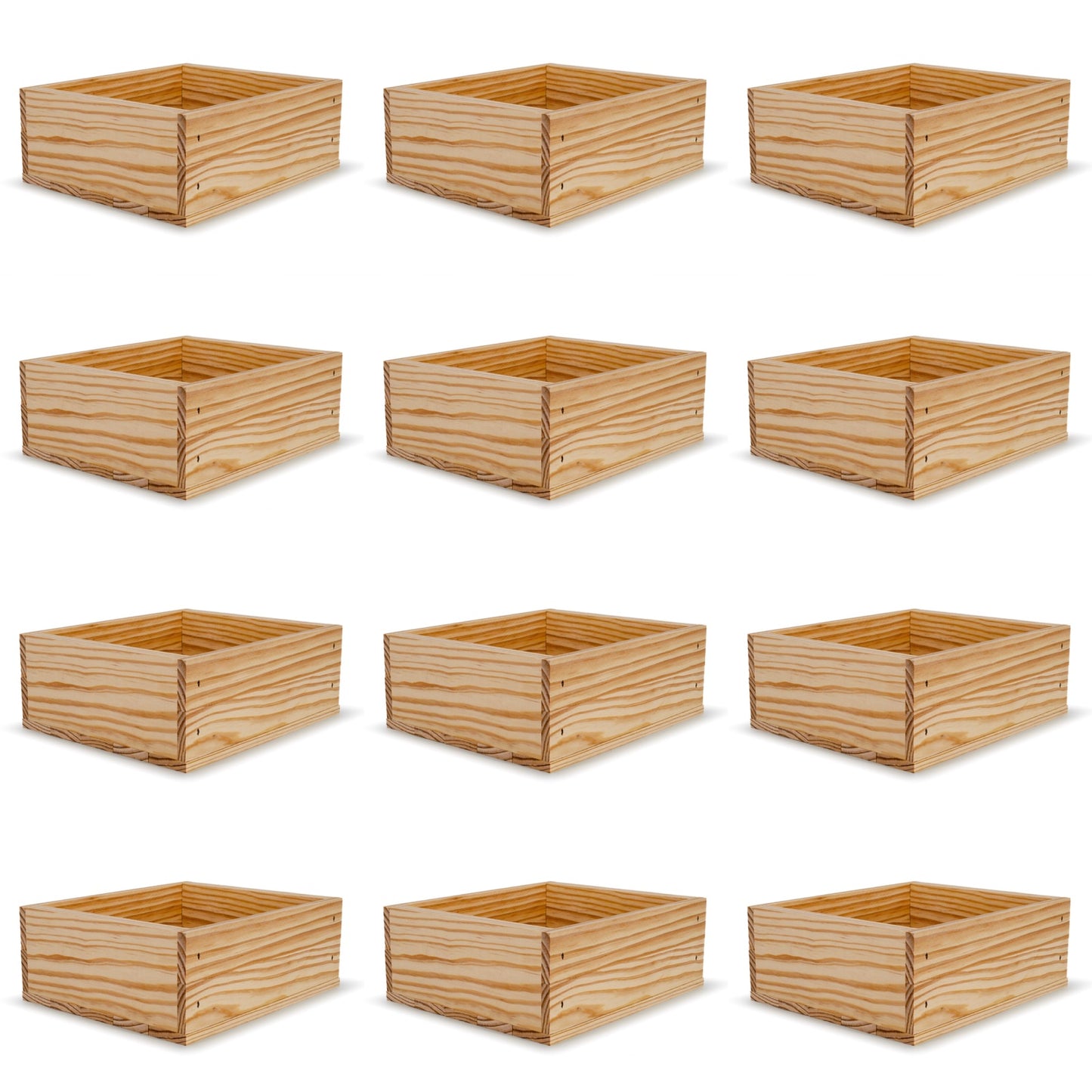 12 Small wooden crates 9x8x3.5
