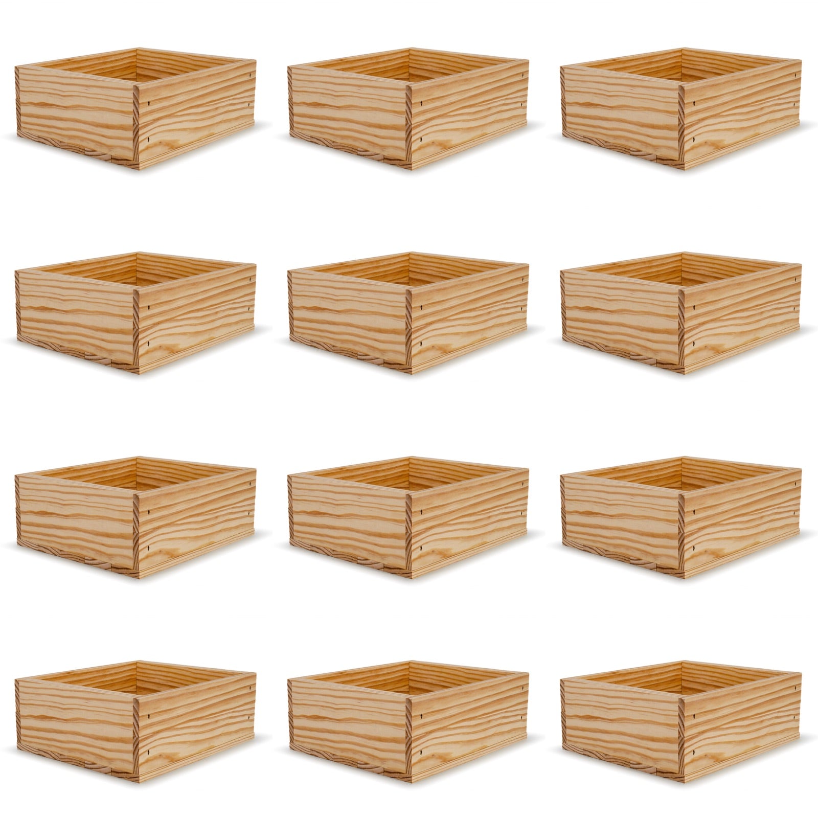 12 Small wooden crates 9x8x3.5