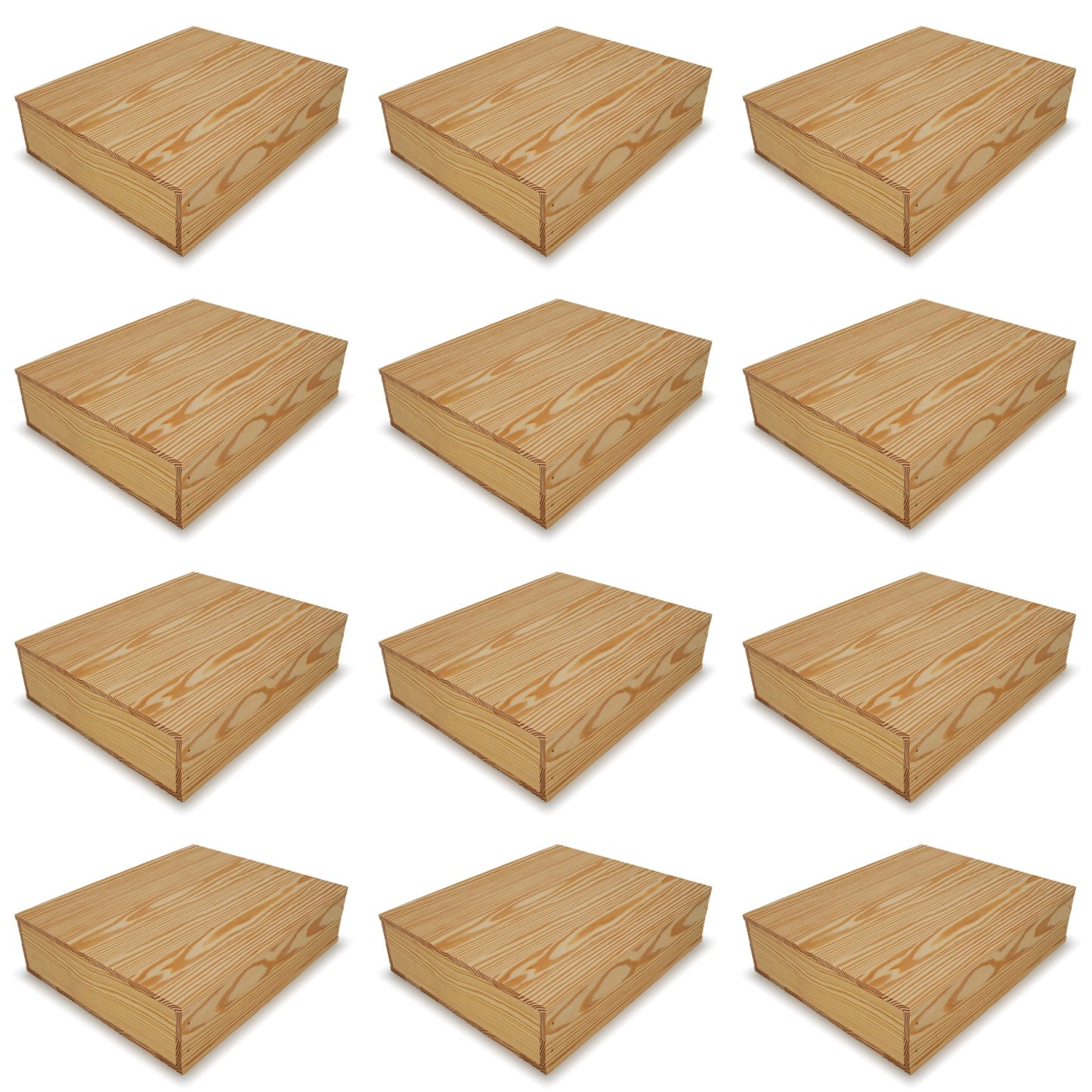 12 Small wooden crates with lid 16x13.25x3.5