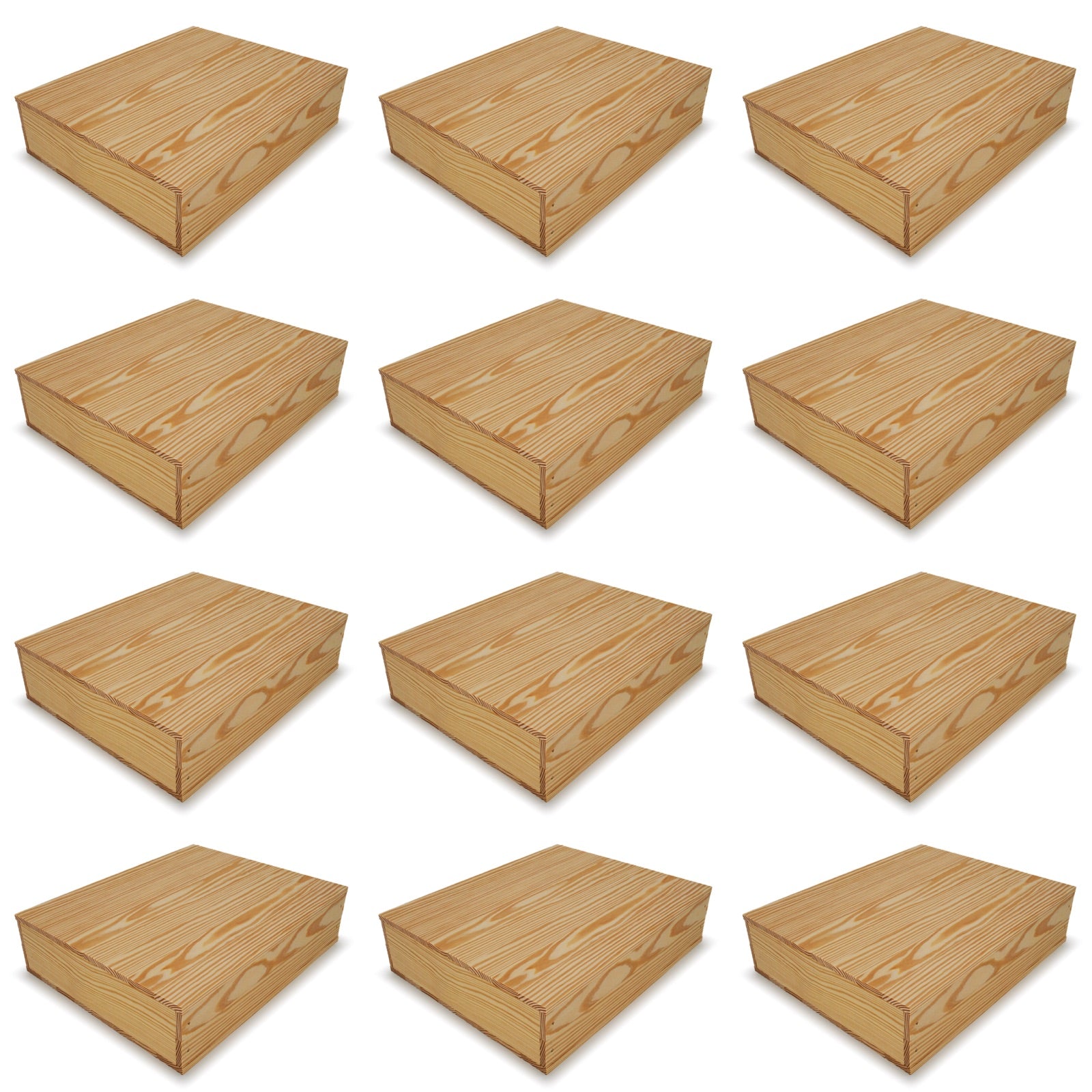 12 Small wooden crates with lid 16x13.25x3.5