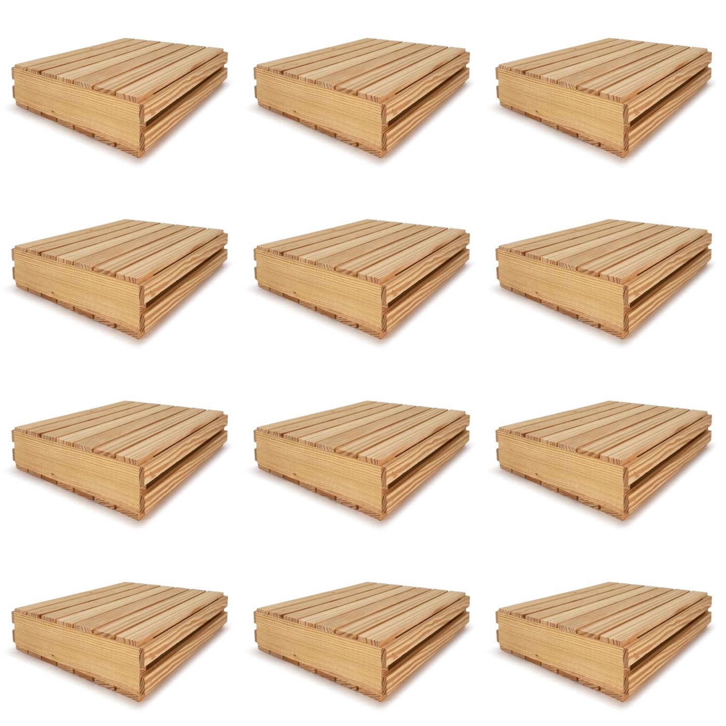 12 Small wooden crates with lid 16x14x3.5