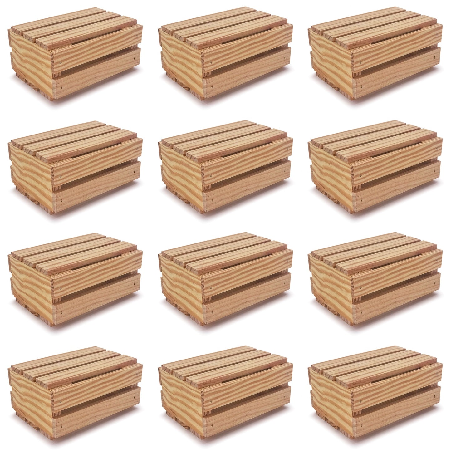 12 Small wooden crates with lid 7.125x5.5x3.5