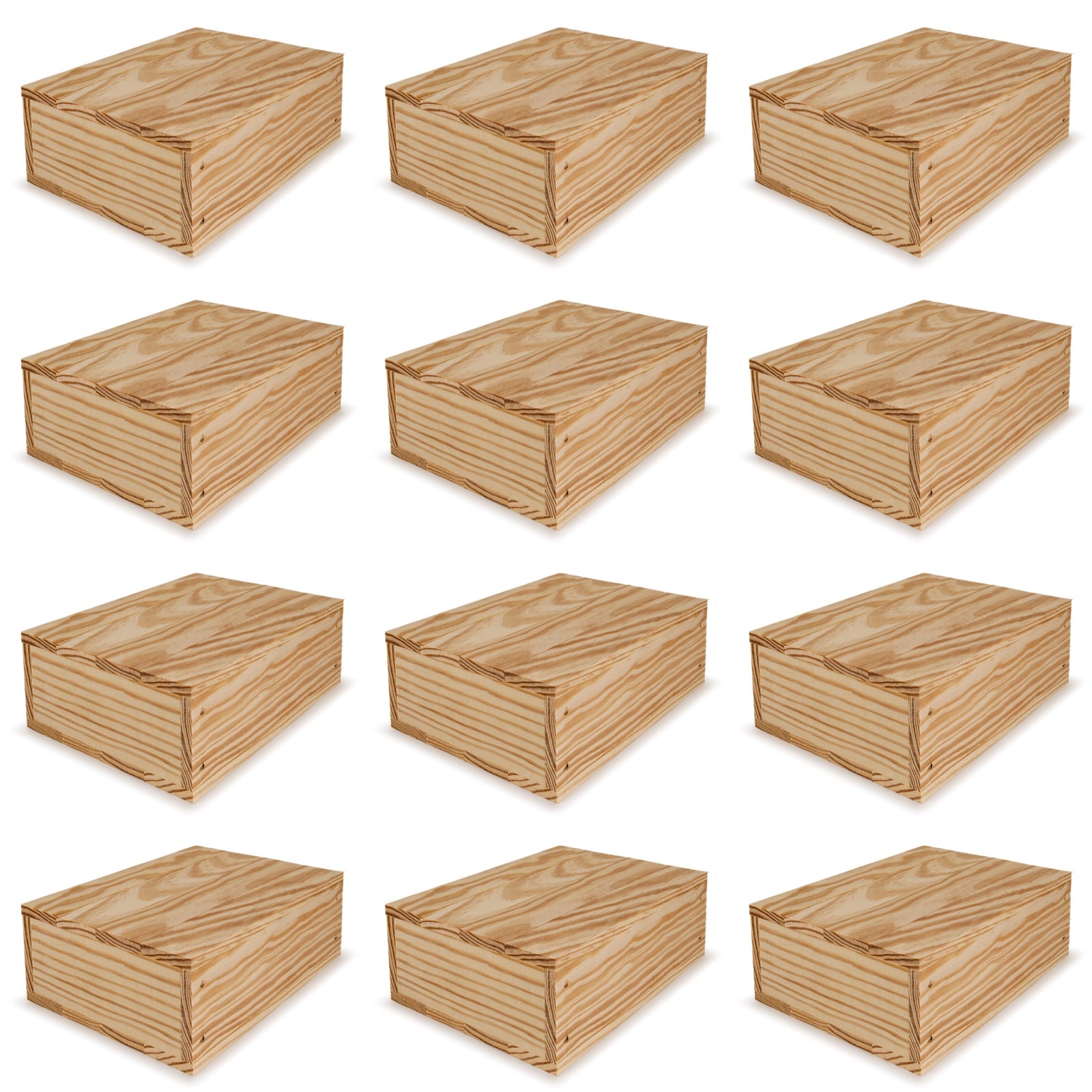 12 Small wooden crates with lid 8x6.25x2.75
