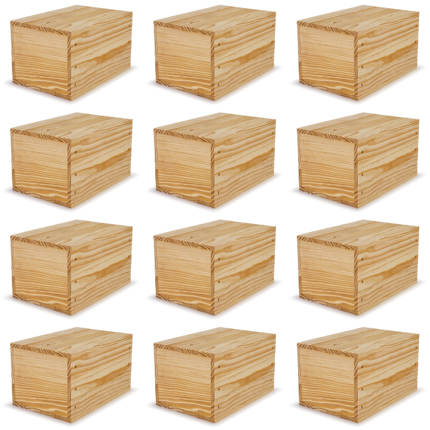 12 Small wooden crates with lid 9x6.25x5.25