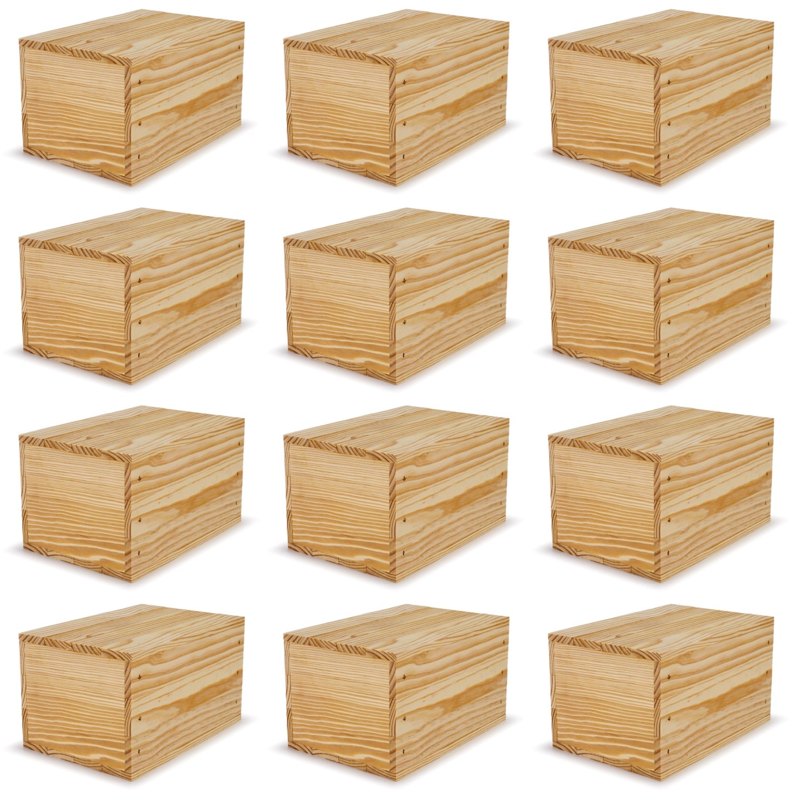 12 Small wooden crates with lid 9x6.25x5.25