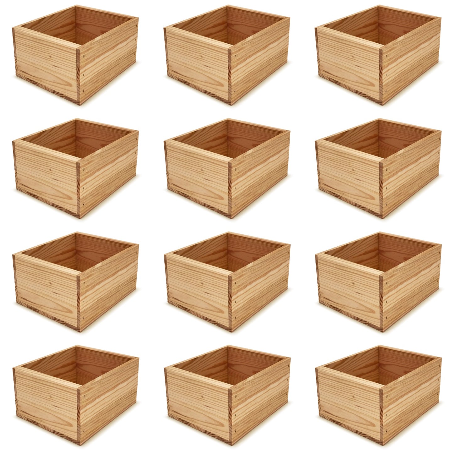 12 Small wooden crates 9x8x5.25