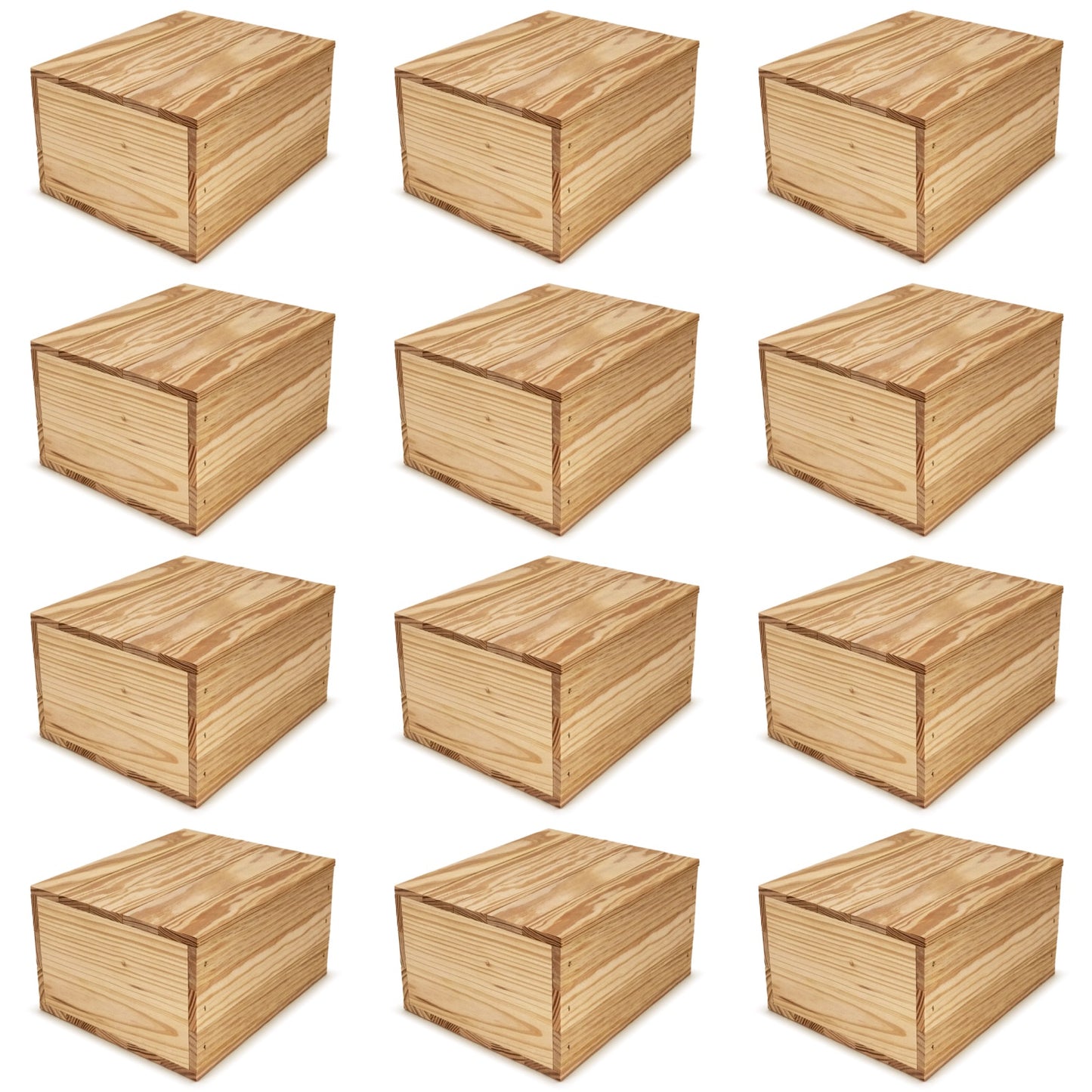 12 Small wooden crates with lid 9x8x5.25