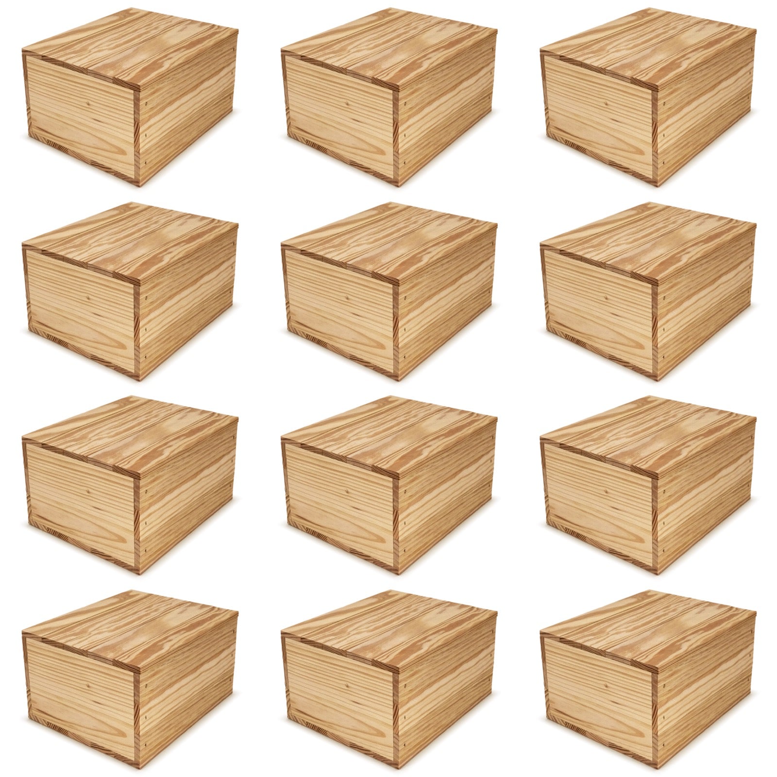 12 Small wooden crates with lid 9x8x5.25
