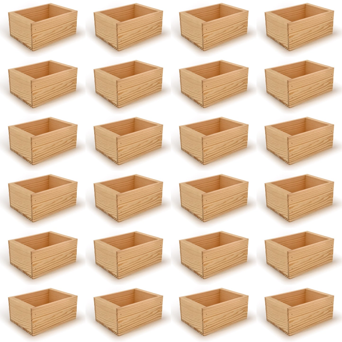 24 Small wooden crate boxes 7x5.5x3.5