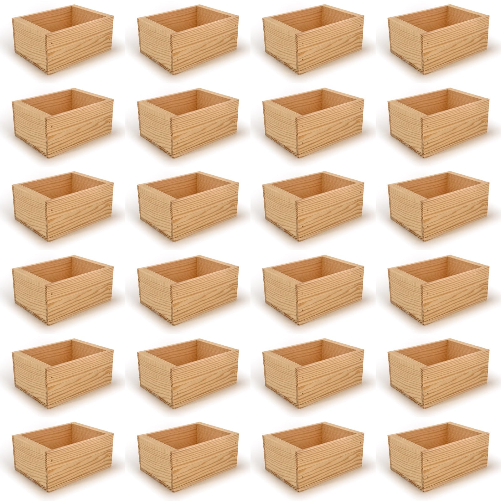 24 Small wooden crate boxes 7x5.5x3.5