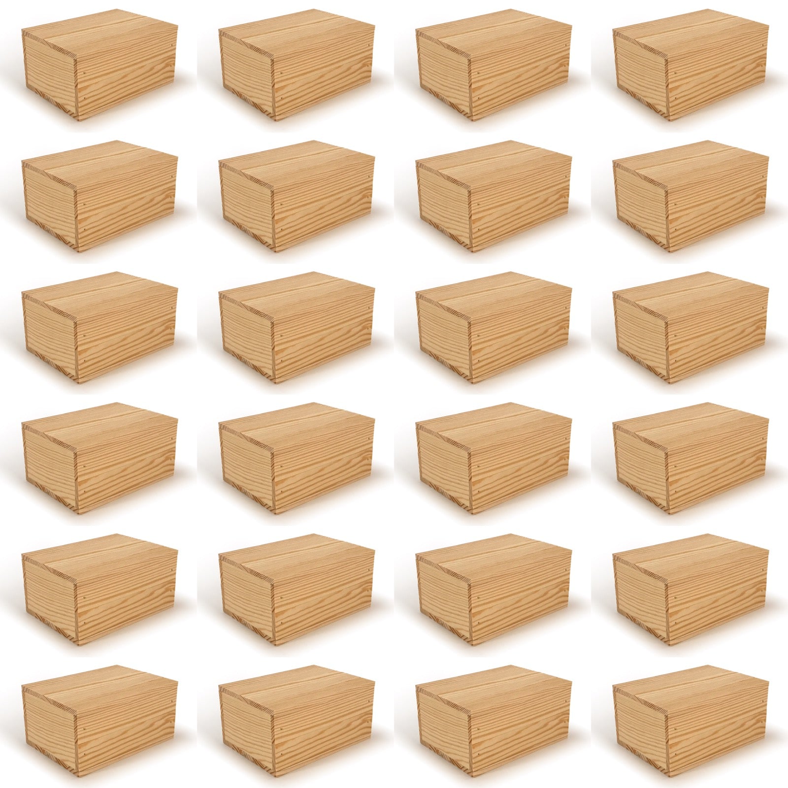 24 Small wooden crate boxes with lid 7x5.5.3.5