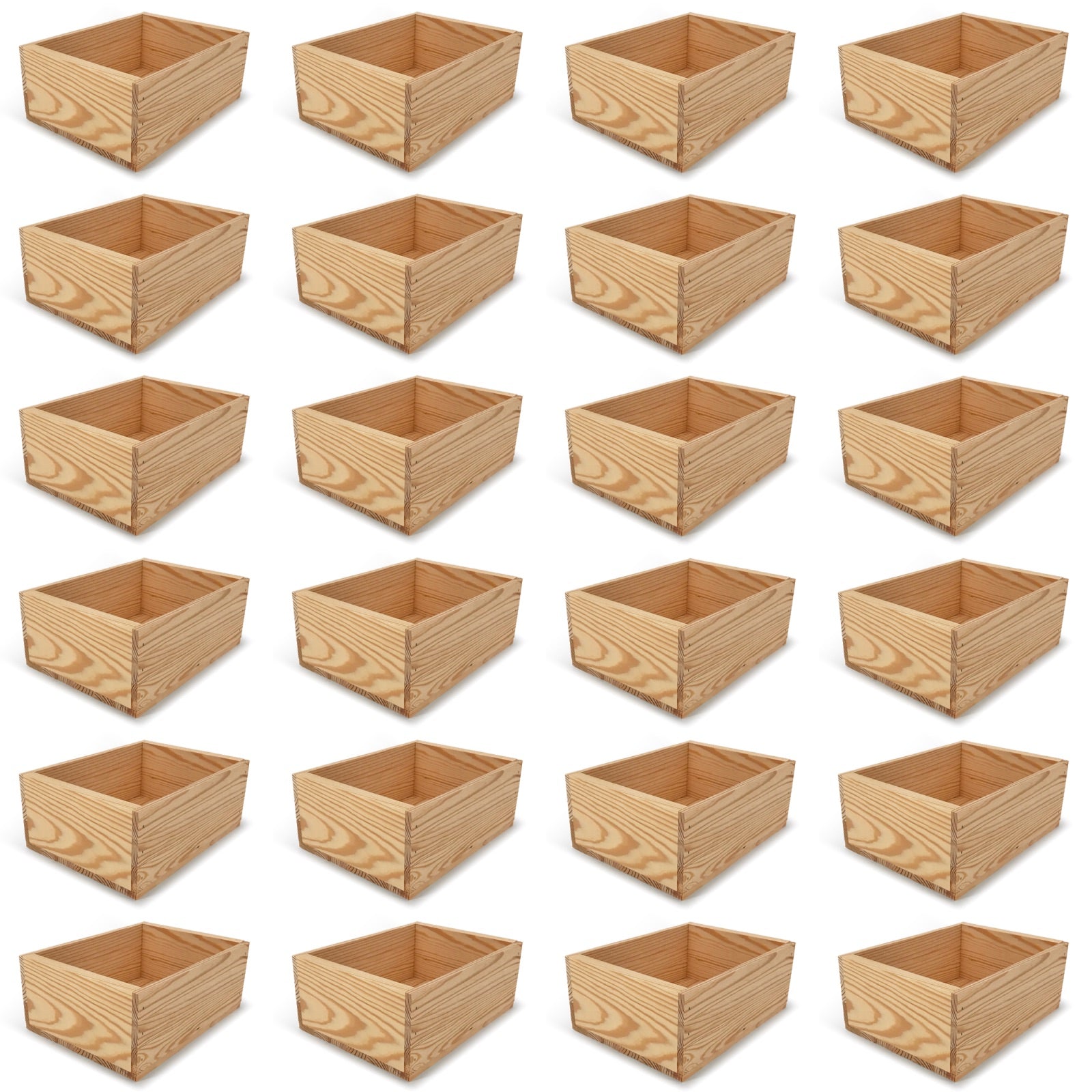 24 Small wooden crates 10x8x4.25