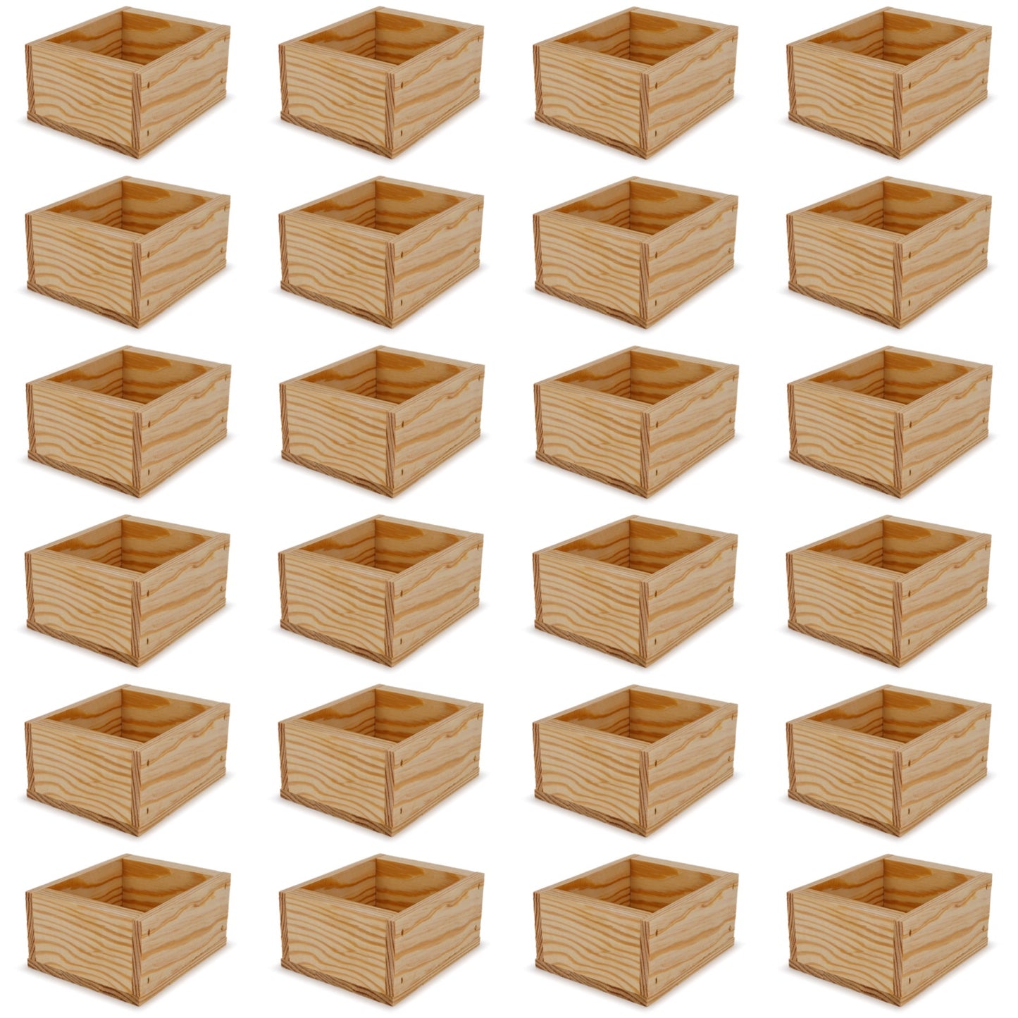24 Small wooden crates 5x4.5x2.75