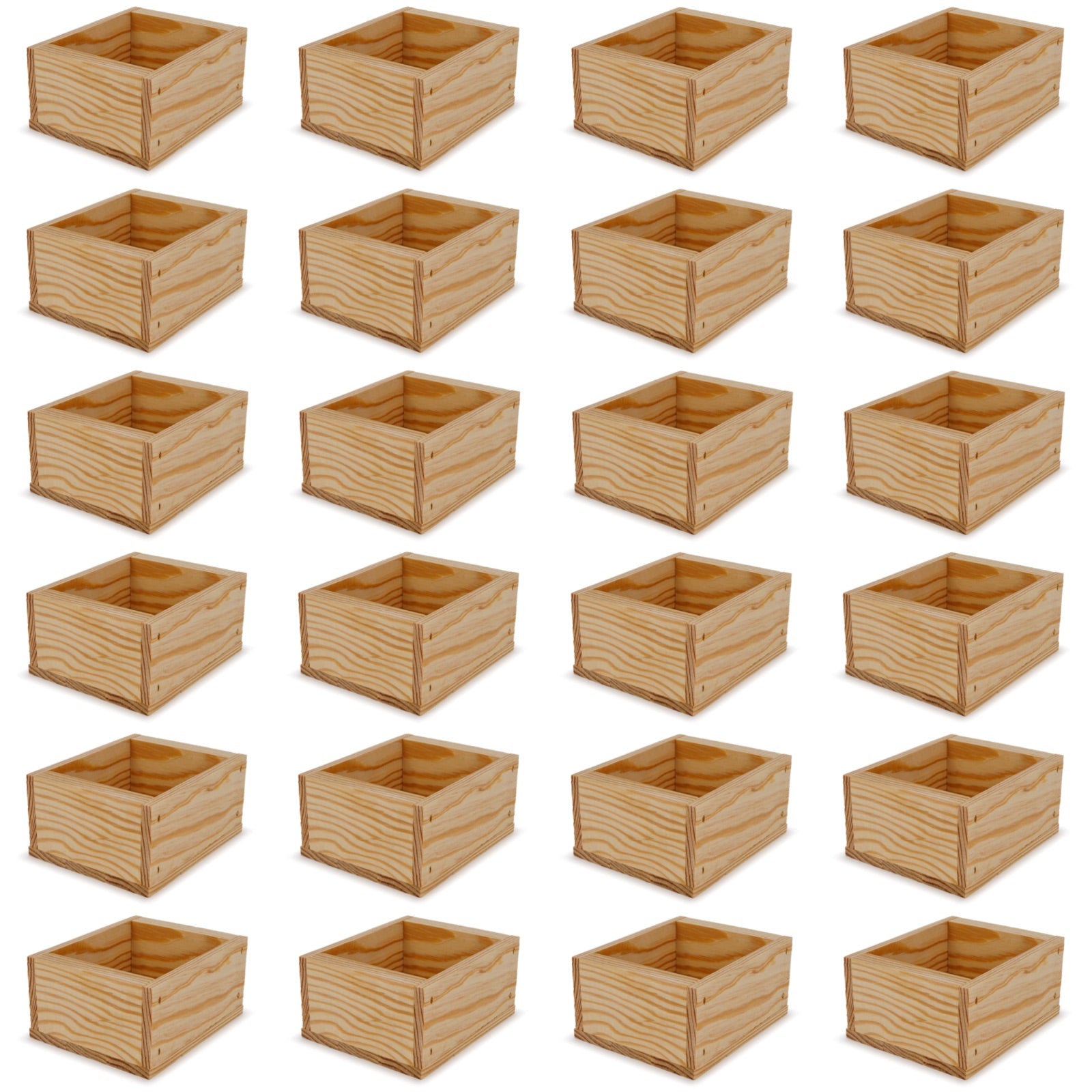 24 Small wooden crates 5x4.5x2.75