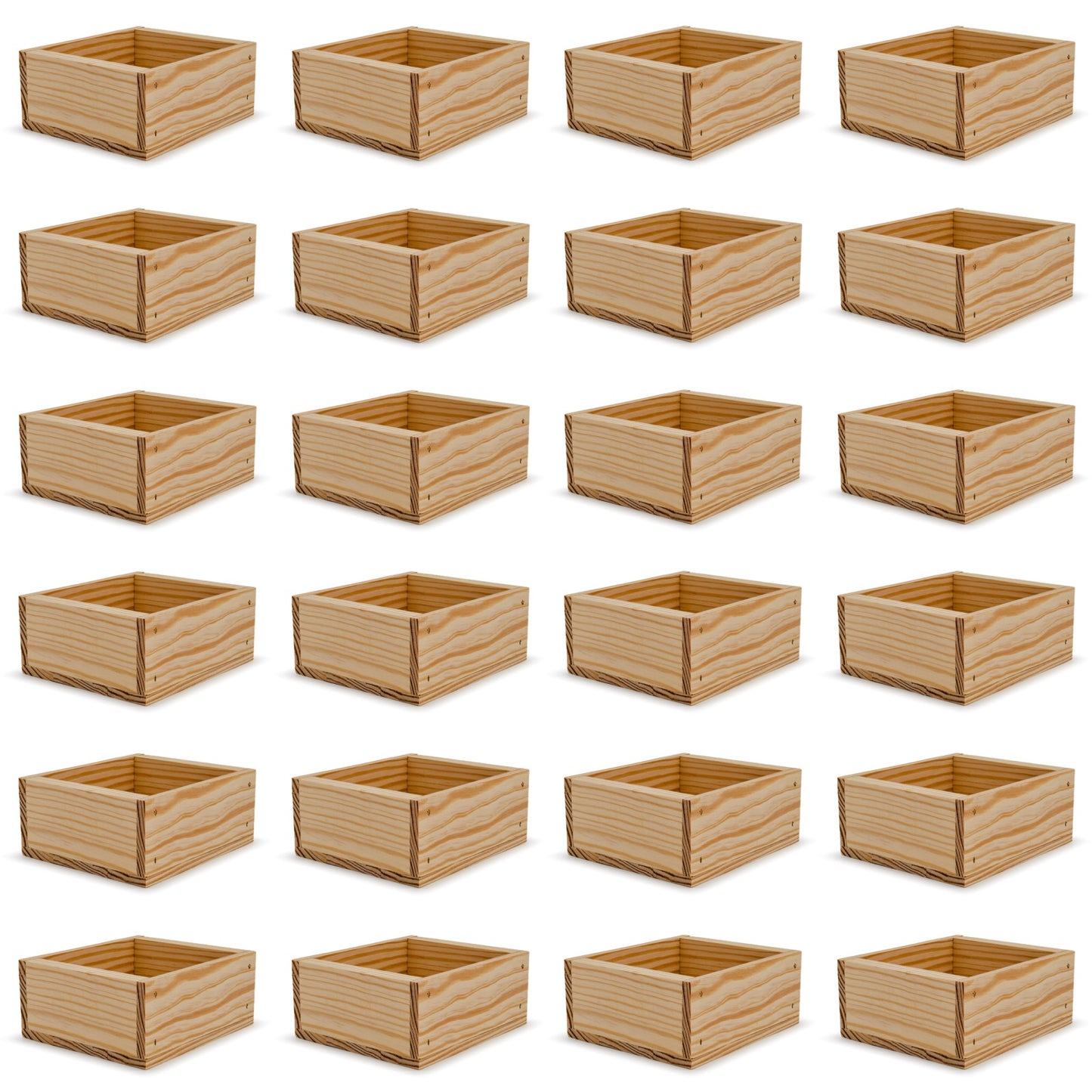 24 Small wooden crates 6x5.5x2.75