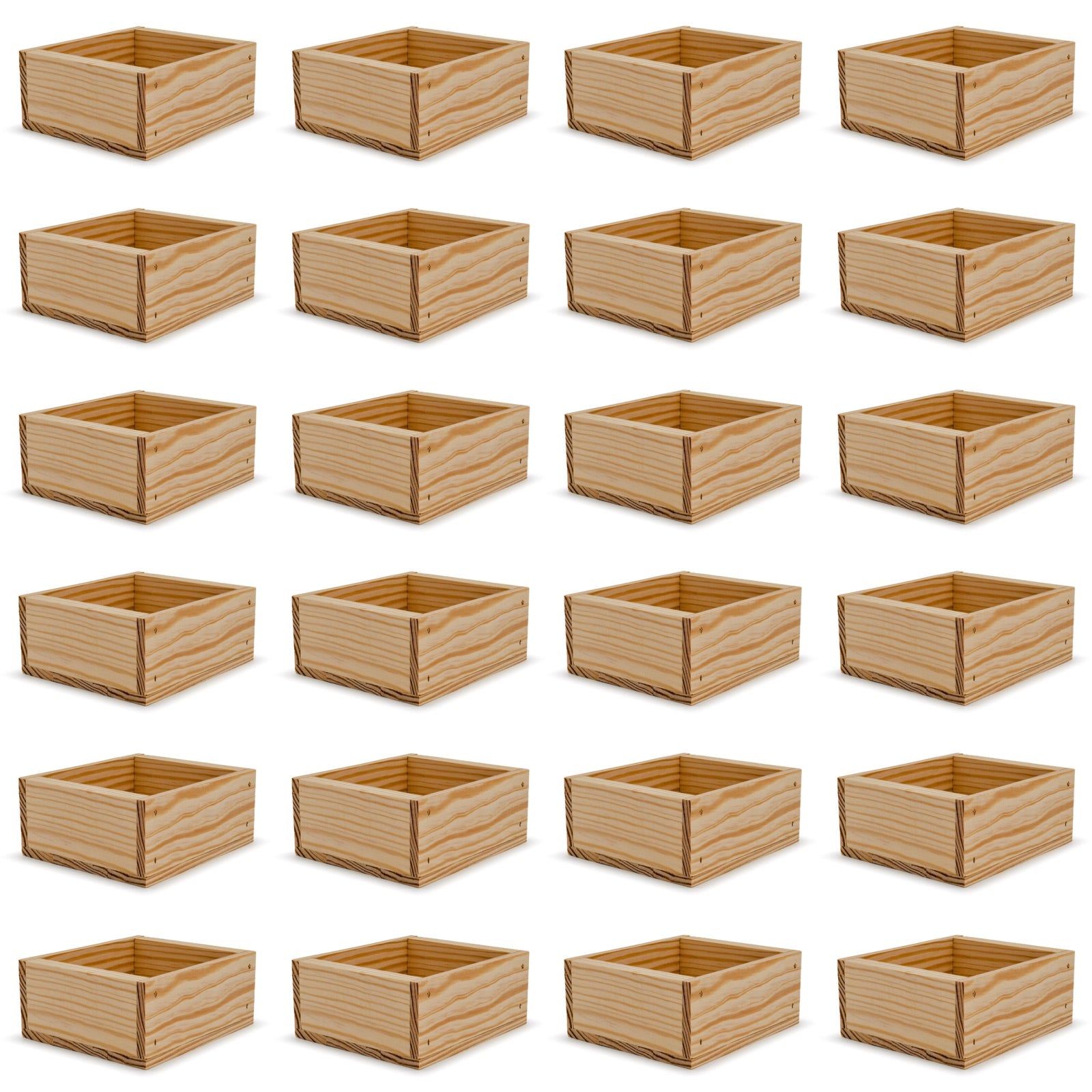 24 Small wooden crates 6x5.5x2.75