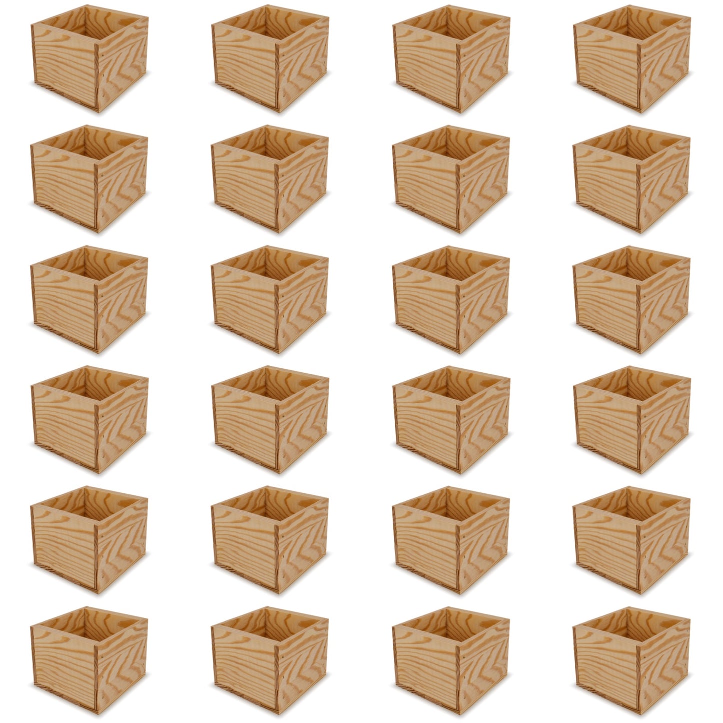 24 Small wooden crates 6x6.25x5.25