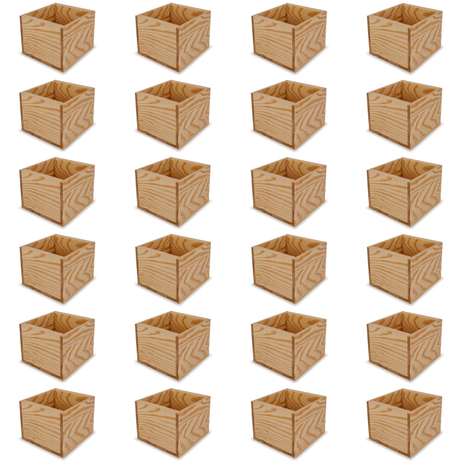 24 Small wooden crates 6x6.25x5.25