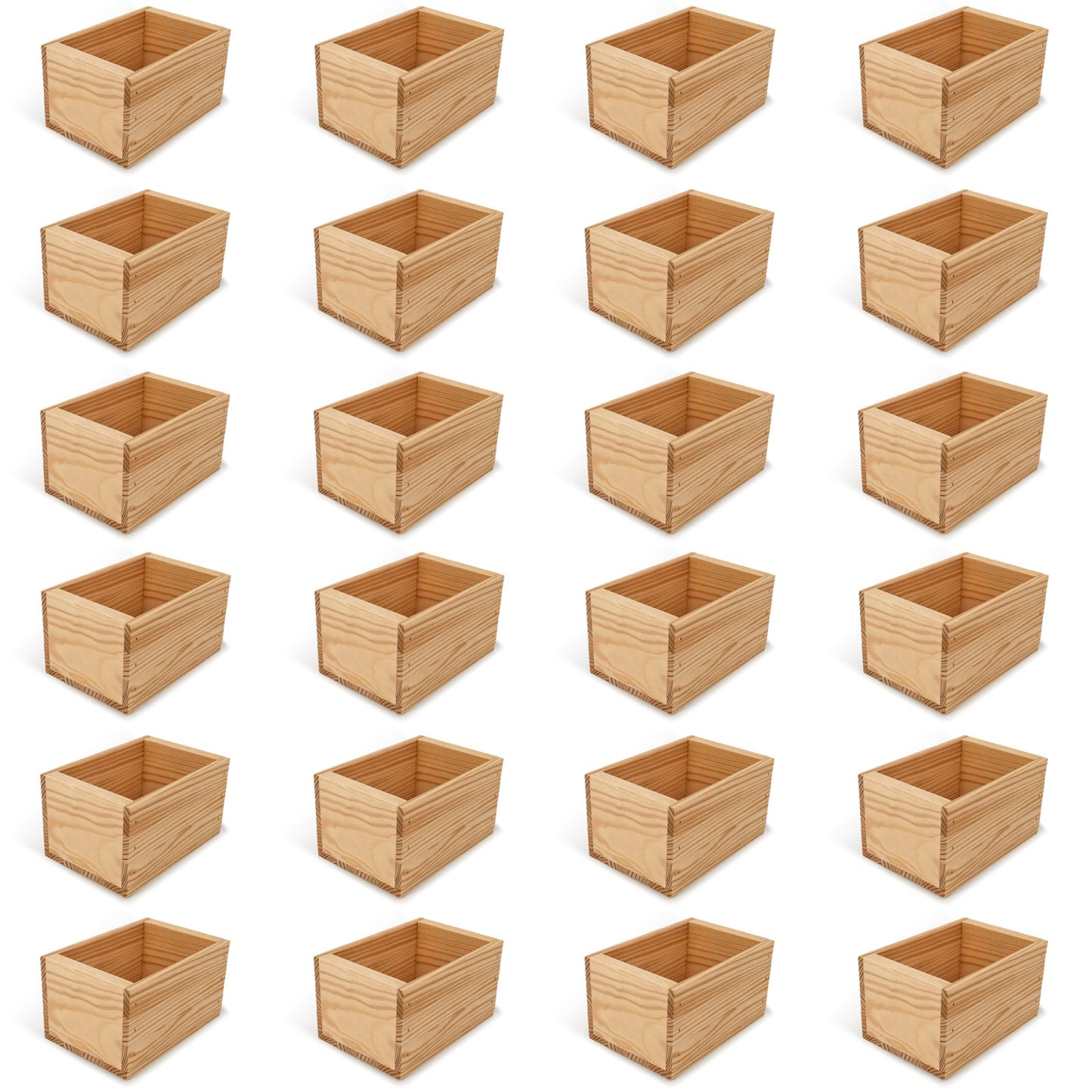 24 Small wooden crates 7x5x4.25