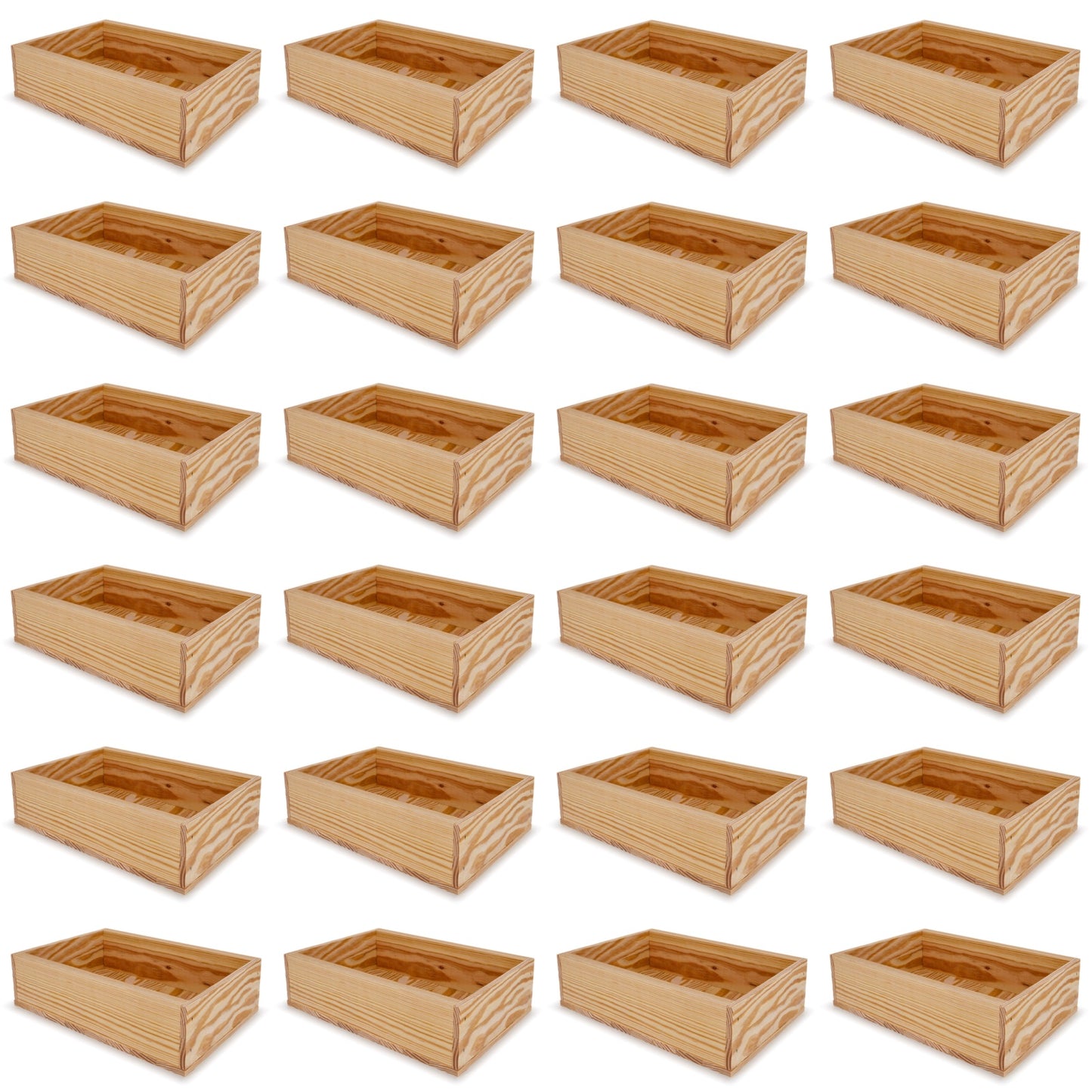 24 Small wooden crates 8x13.25x3.5