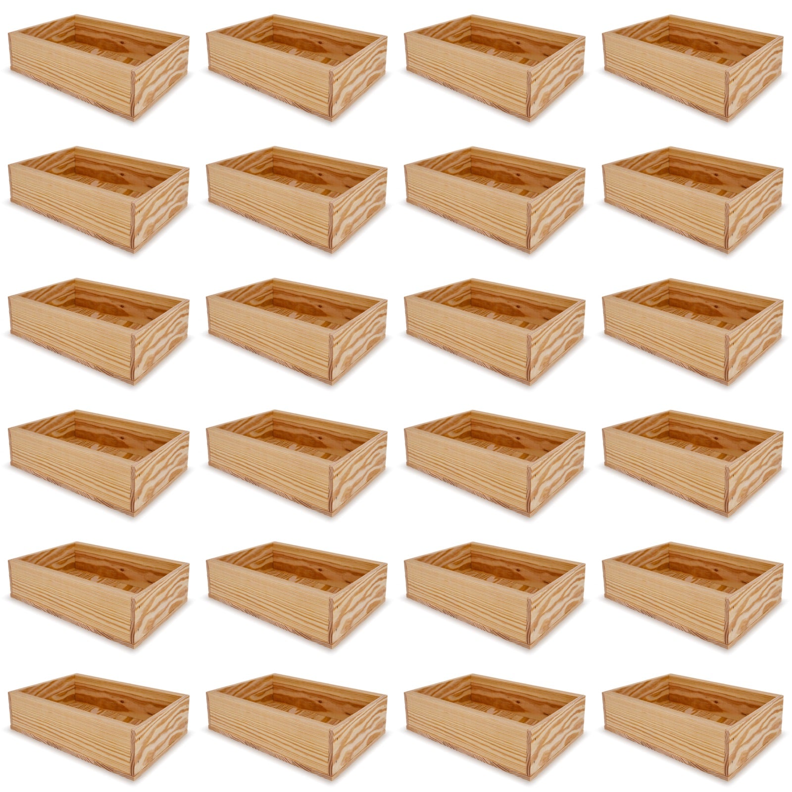 24 Small wooden crates 8x13.25x3.5