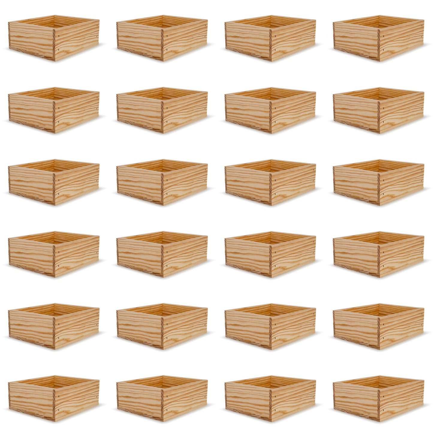 24 Small wooden crates 9x8x3.5
