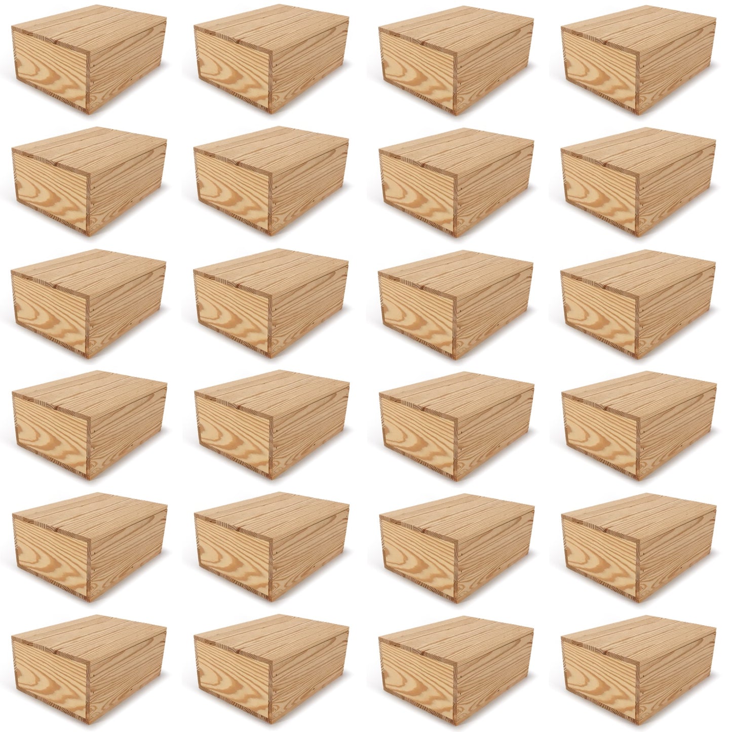 24 Small wooden crates with lid 10x8x4.25