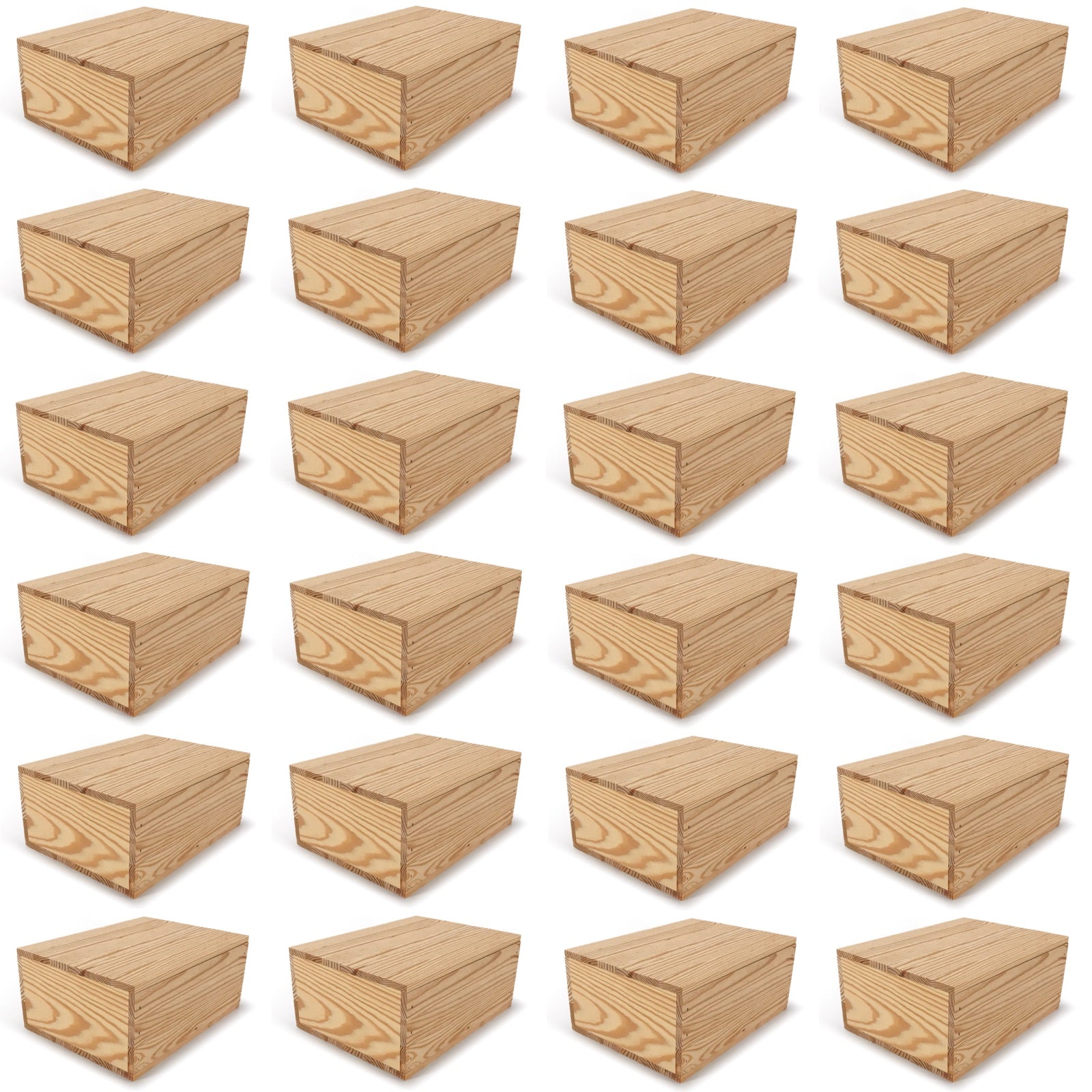 24 Small wooden crates with lid 10x8x4.25