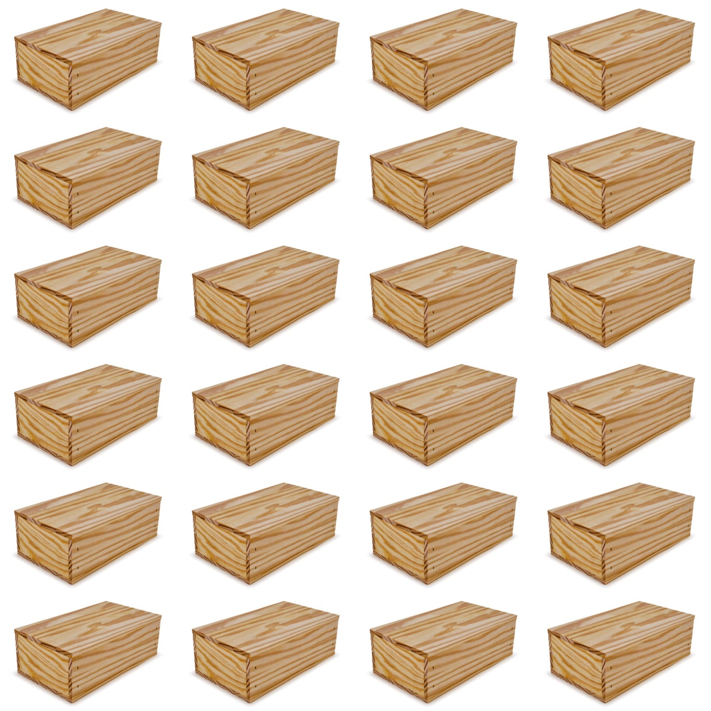 24 Small wooden crates with lid 11x6.25x3.5