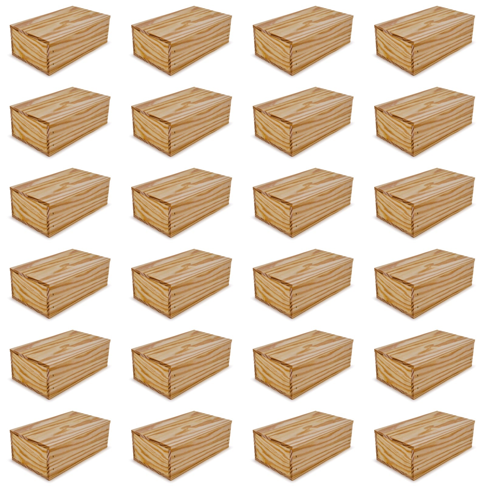 24 Small wooden crates with lid 11x6.25x3.5