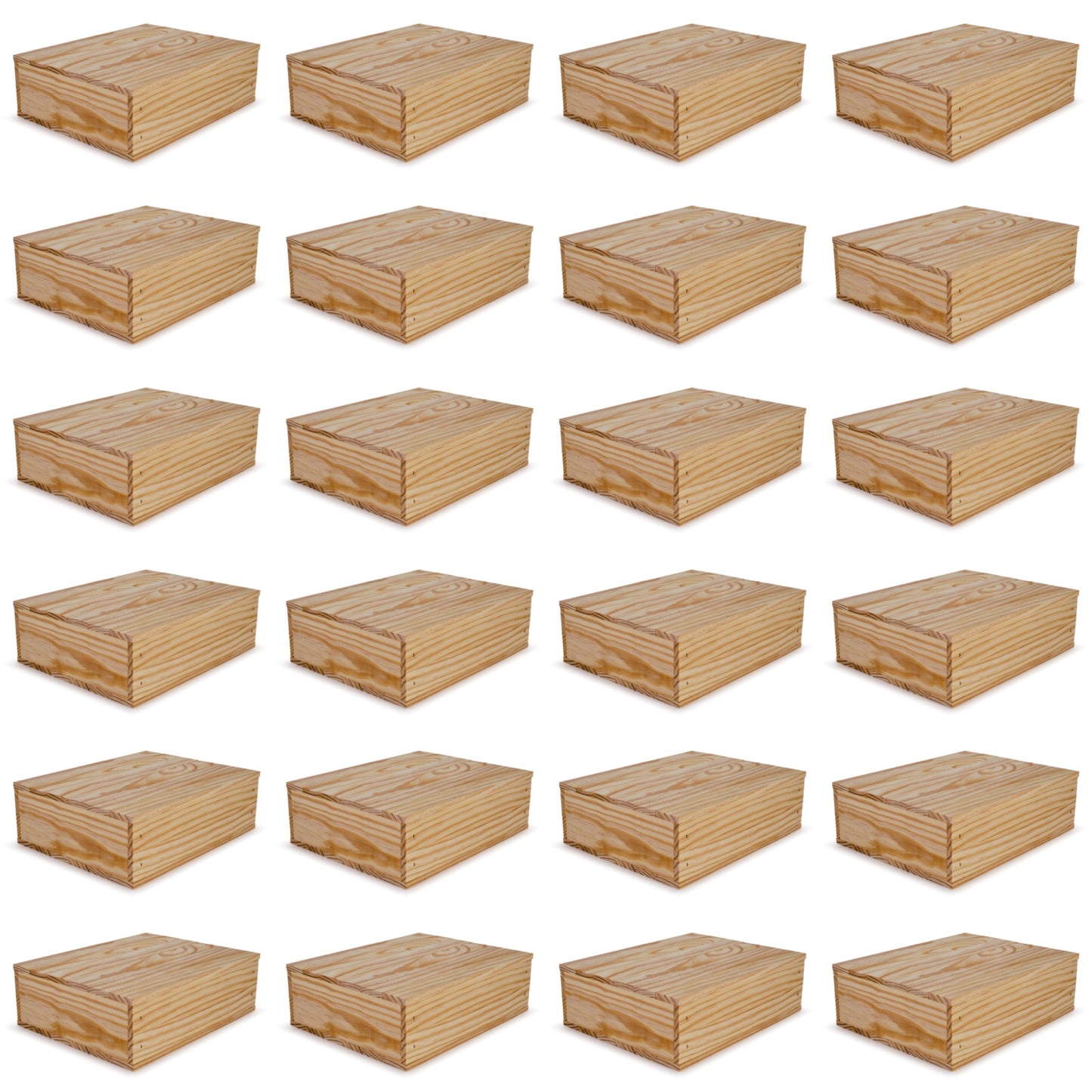 24 Small wooden crates with lid 12x9.75x3.5